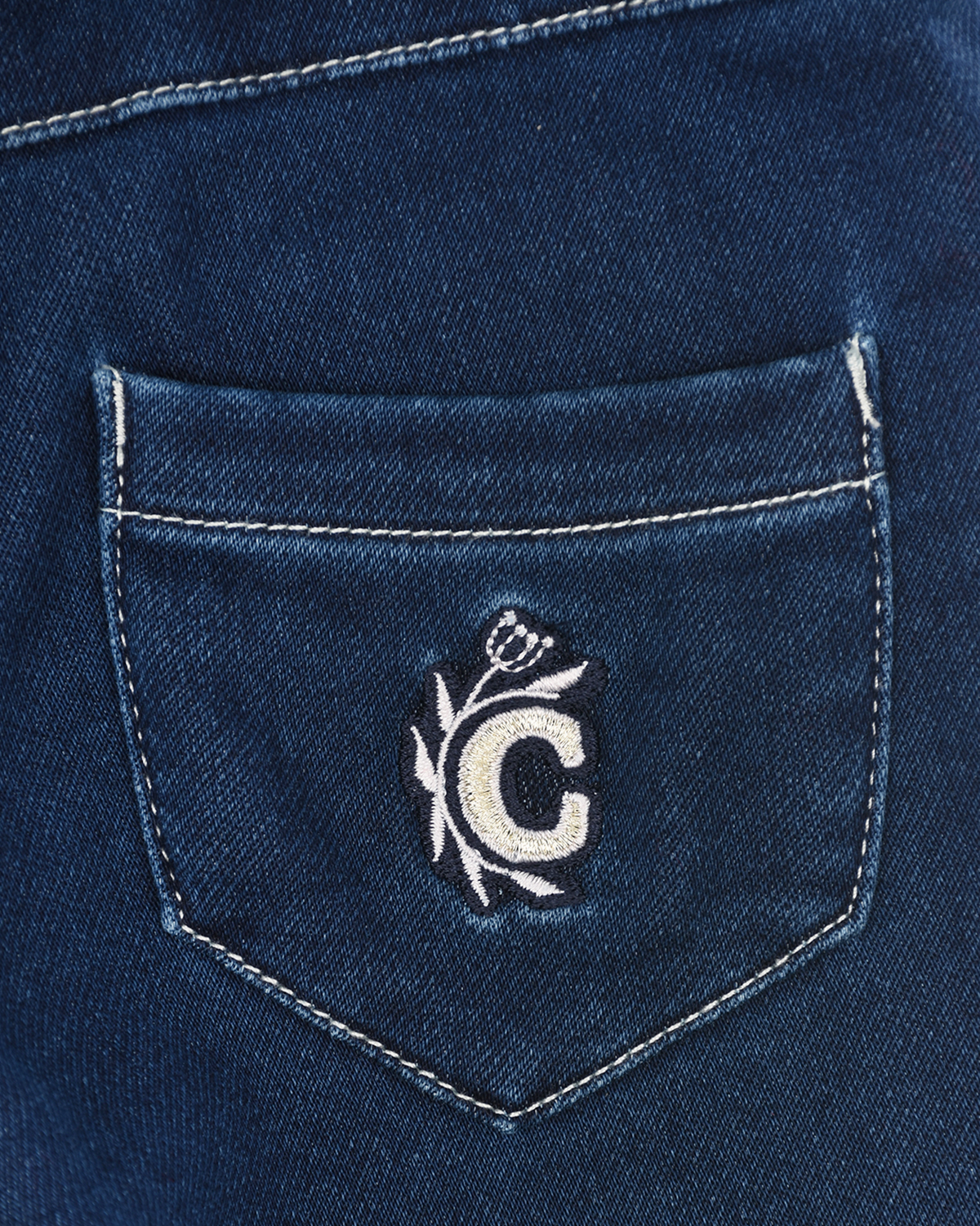 Синие джинсы прямого кроя Chloe детские, размер 86, цвет синий - фото 4