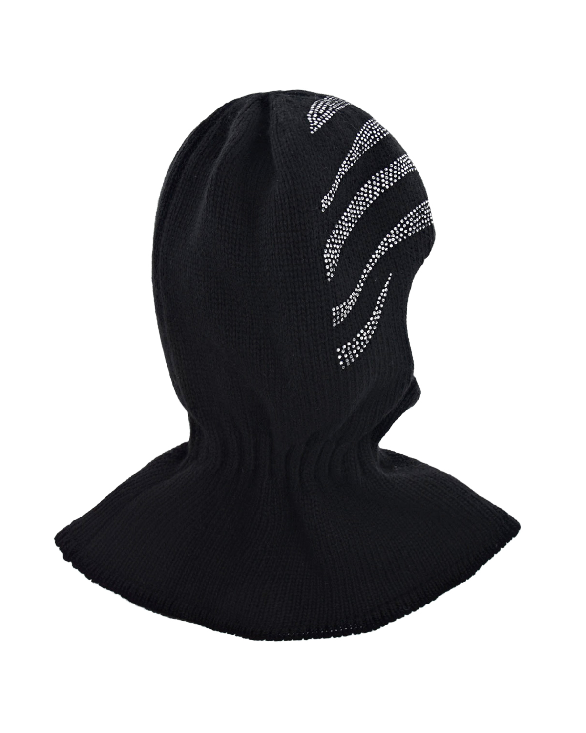 Черная шапка-шлем со стразами Chobi детская, размер 52/54, цвет черный