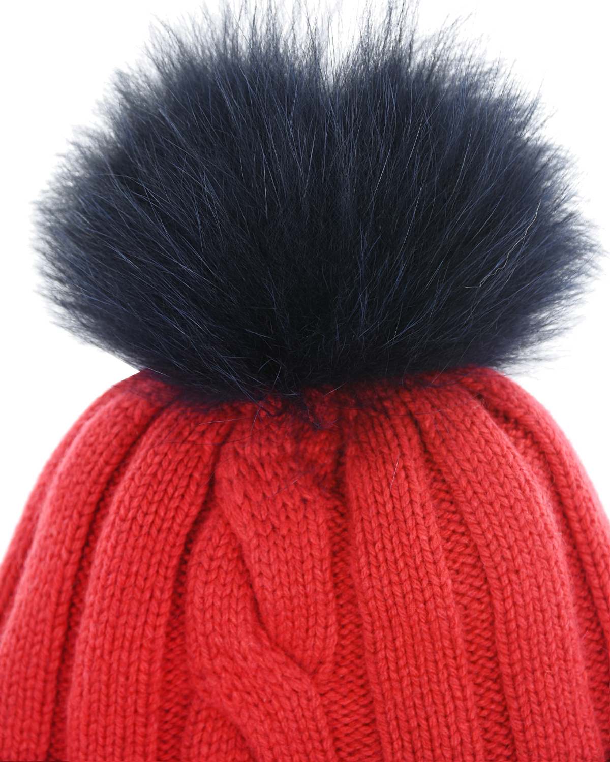 Красная шапка с завязками и помпоном Chobi детская, размер 52/54, цвет красный - фото 4