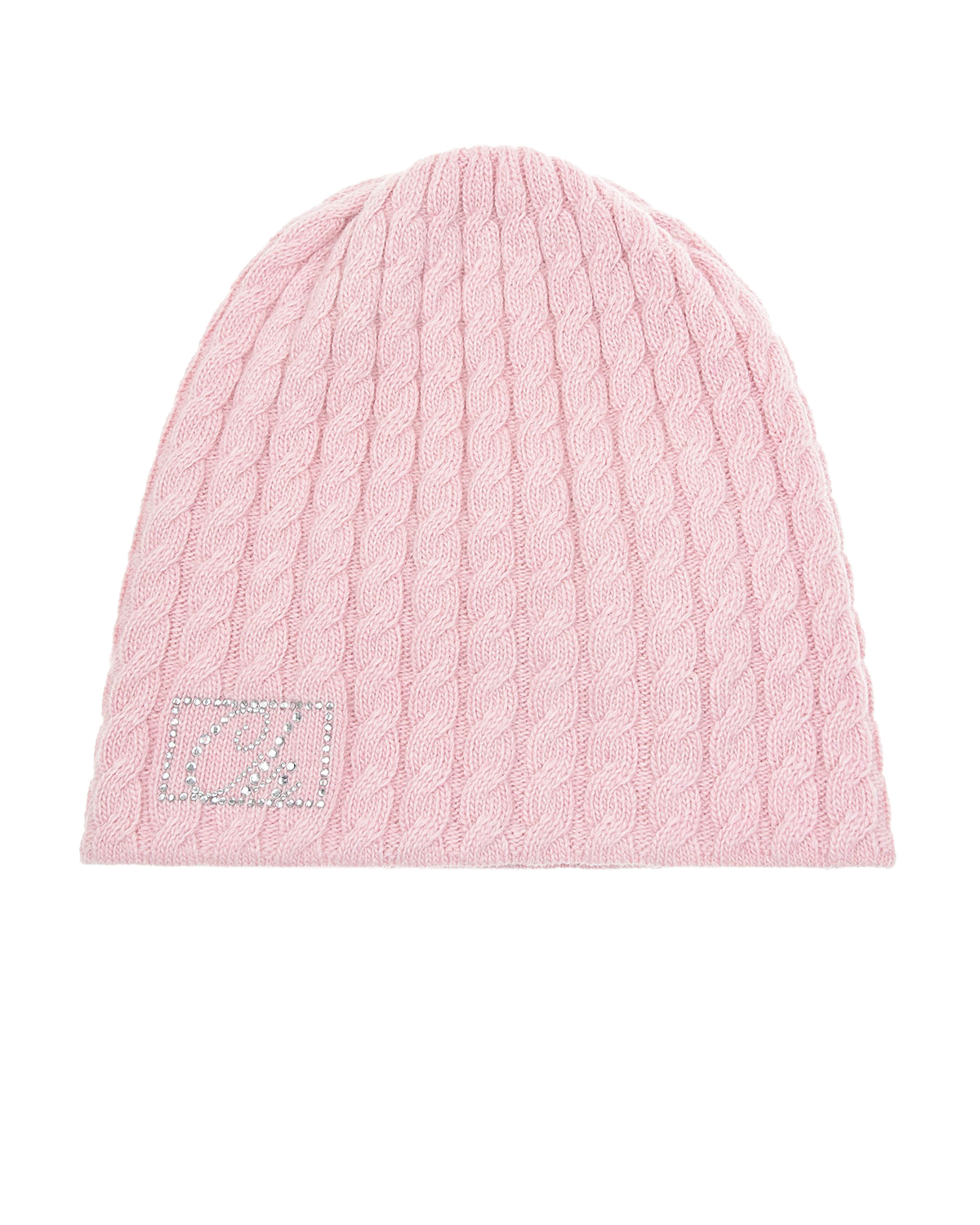 Розовая шапка с логотипом из страз Chobi детская, размер 52/54, цвет нет цвета - фото 1