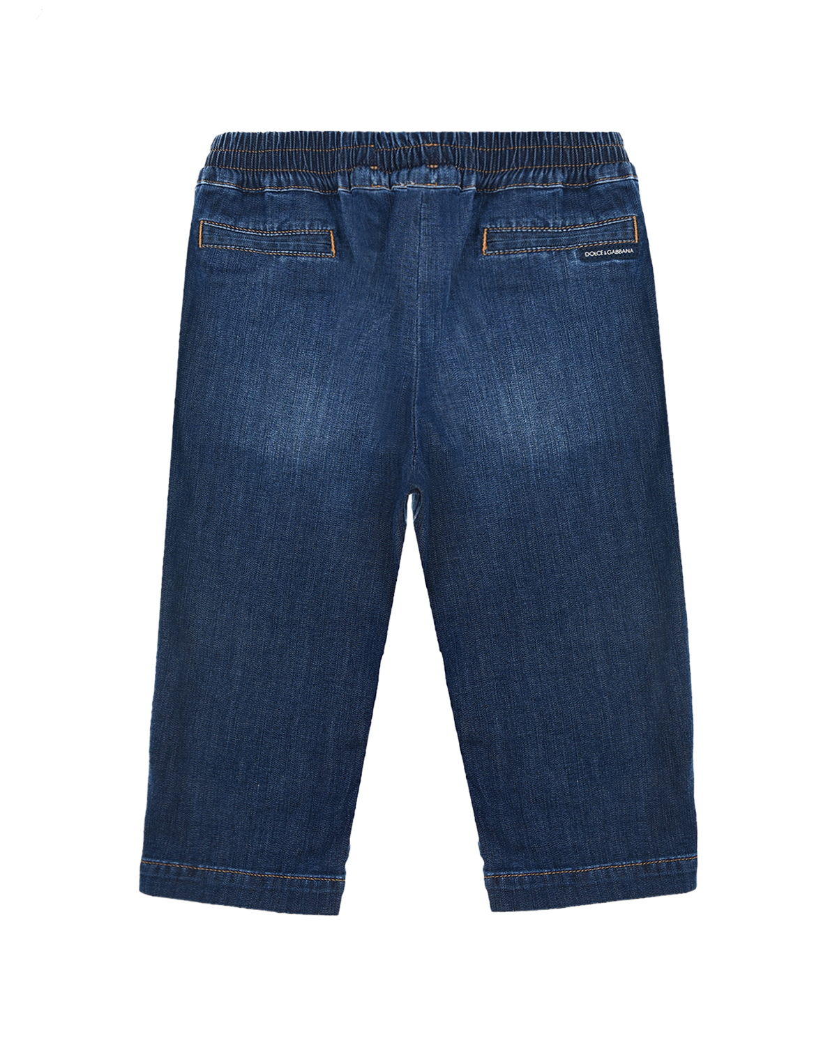 Синие джинсы с поясом на резинке Dolce&Gabbana детские, размер 80, цвет нет цвета - фото 2