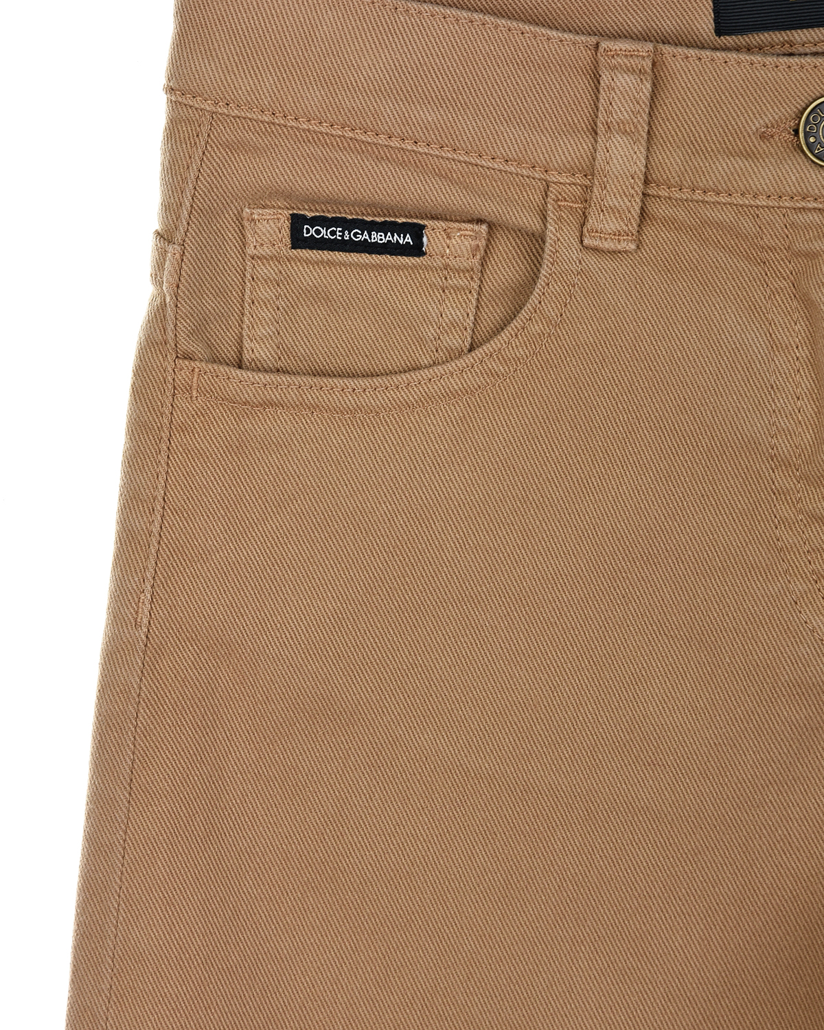 Укороченные джинсы-клеш Dolce&Gabbana детские, размер 128, цвет бежевый - фото 3