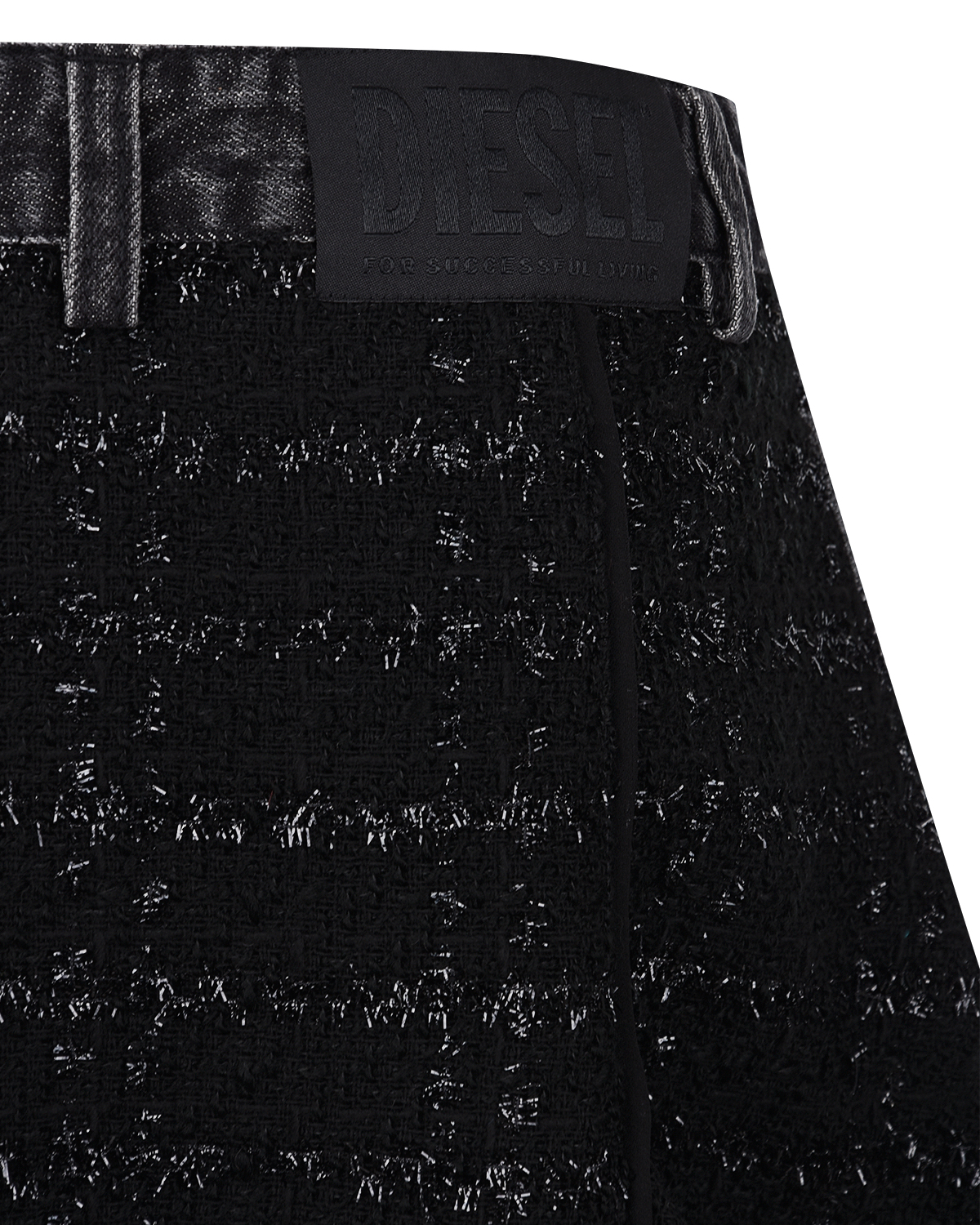 Мини-юбка из денима и твида Diesel детские, размер 128, цвет черный - фото 5