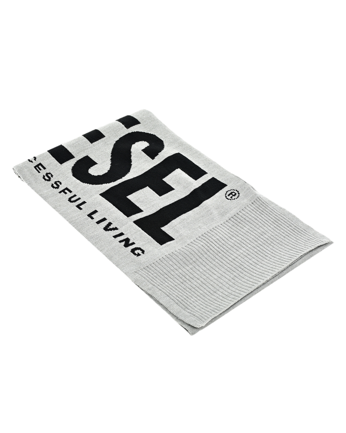 Серый шарф с надписью "for successful living" Diesel детский, размер unica, цвет мультиколор