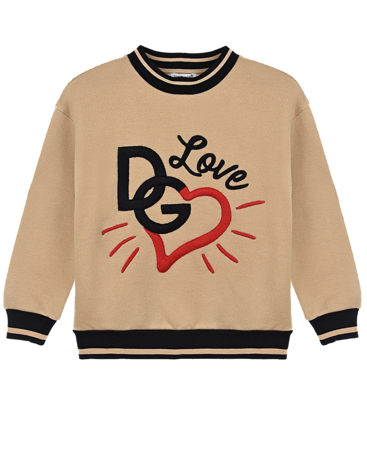 Бежевый свитшот с принтом "сердце" Dolce&Gabbana детский, размер 98 - фото 1