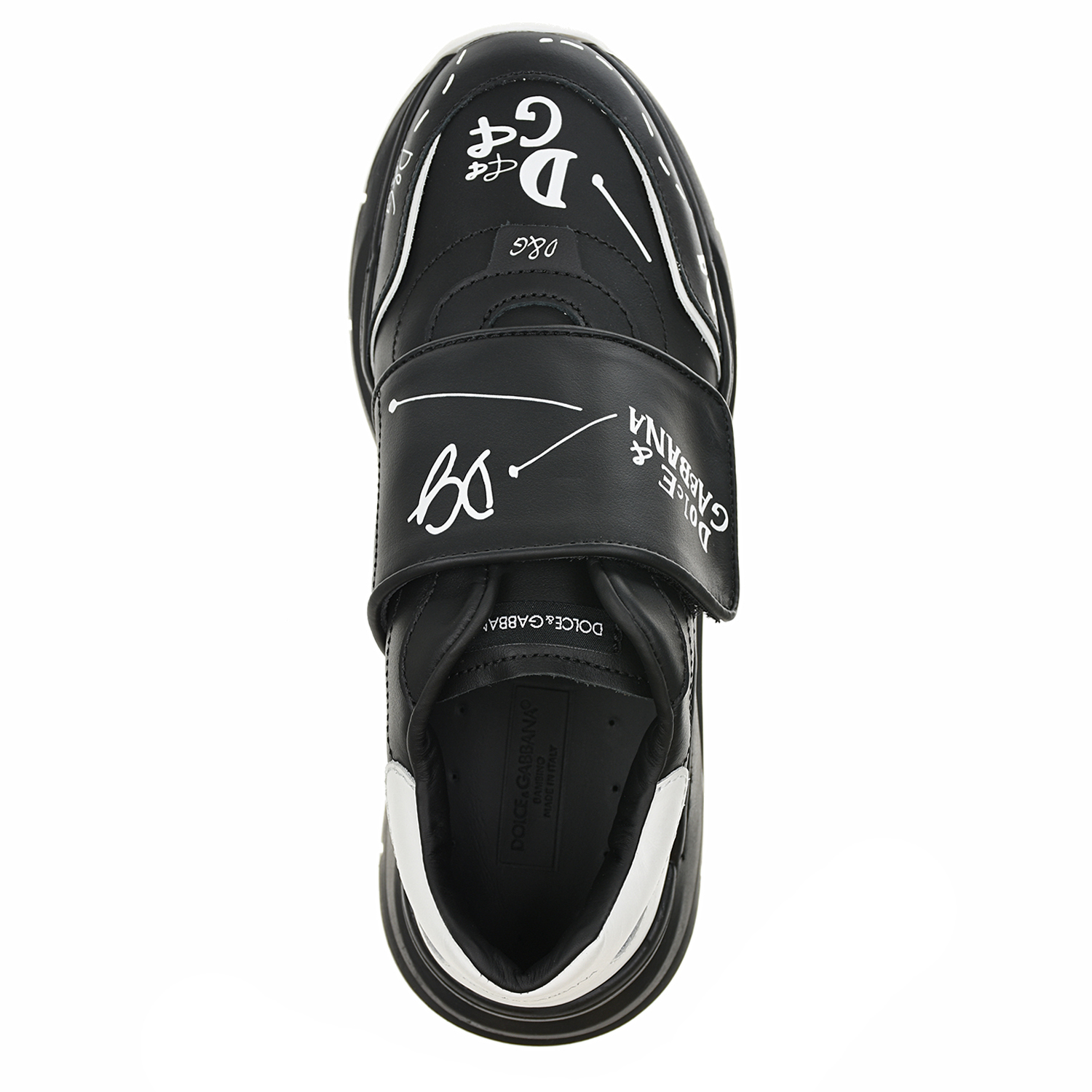 Черные кроссовки с белыми надписями Dolce&Gabbana детские, размер 32, цвет черный - фото 4