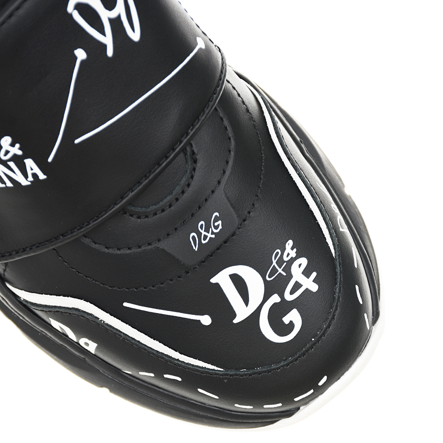 Черные кроссовки с белыми надписями Dolce&Gabbana детские, размер 32, цвет черный - фото 6