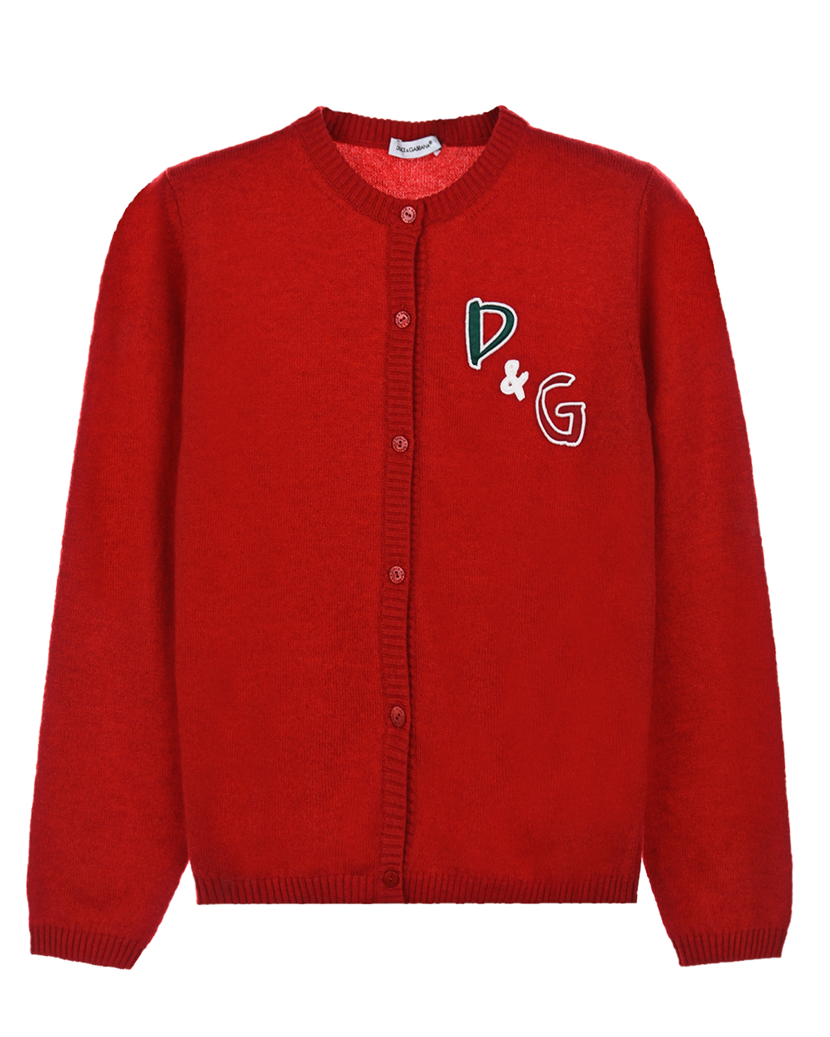 Красная кофта с патчами Dolce&Gabbana детская, размер 128, цвет красный - фото 1