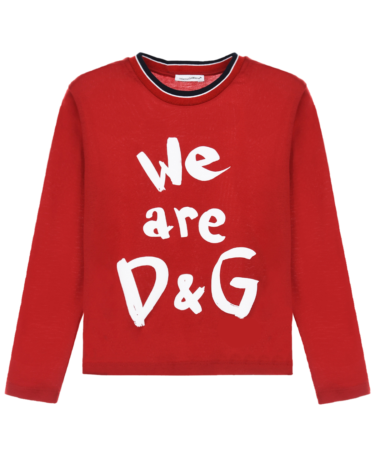 Красная толстовка с принтом "We are D&G" Dolce&Gabbana детская, размер 98, цвет красный - фото 1