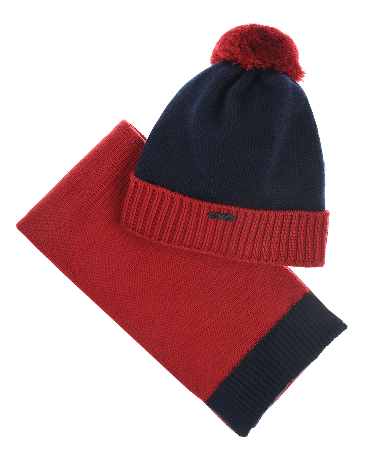 Комплект из шапки и шарфа для мальчиков Emporio Armani детский, размер L, цвет мультиколор - фото 1