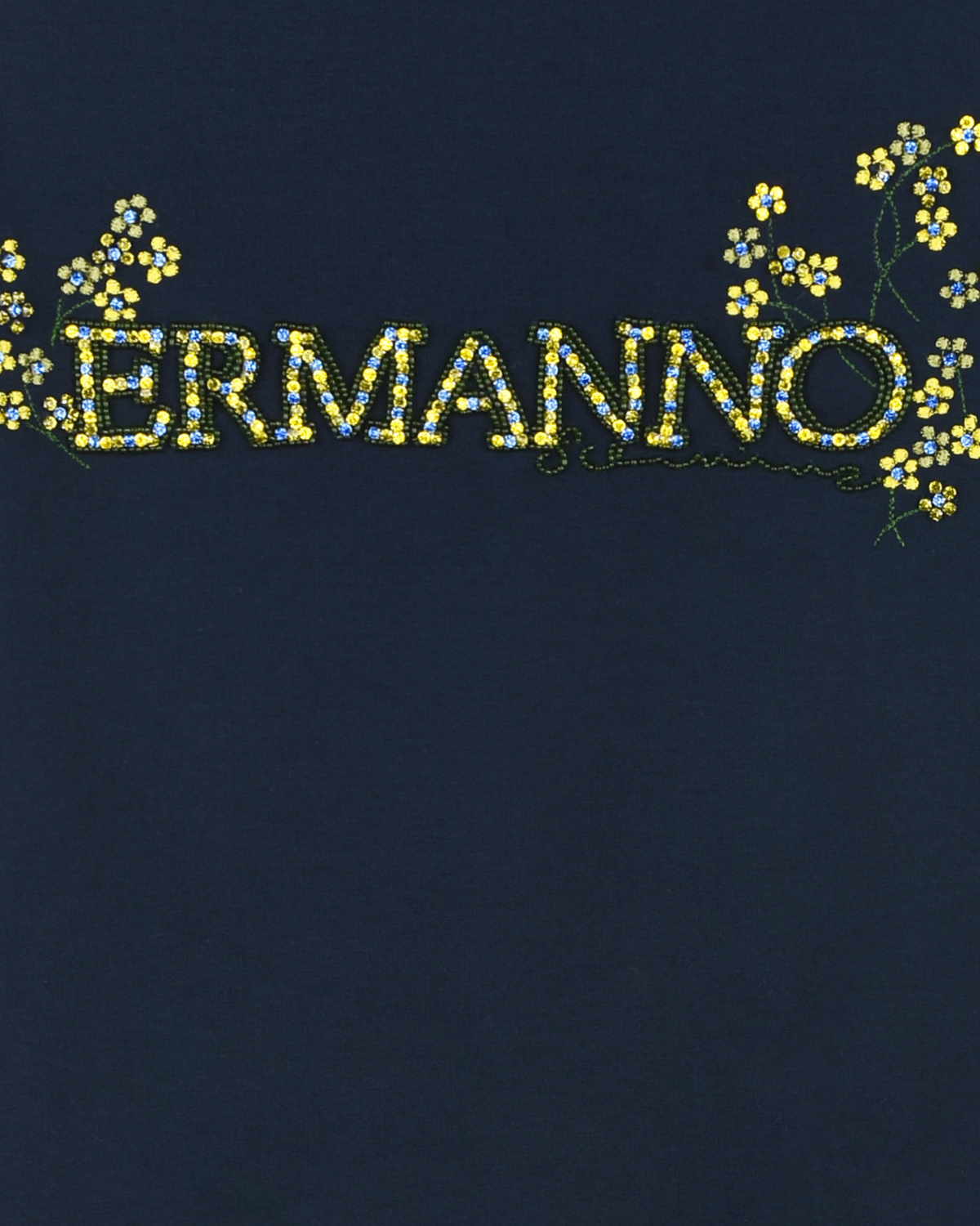 Синий свитшот с логотипом из страз Ermanno Scervino детский, размер 116 - фото 3