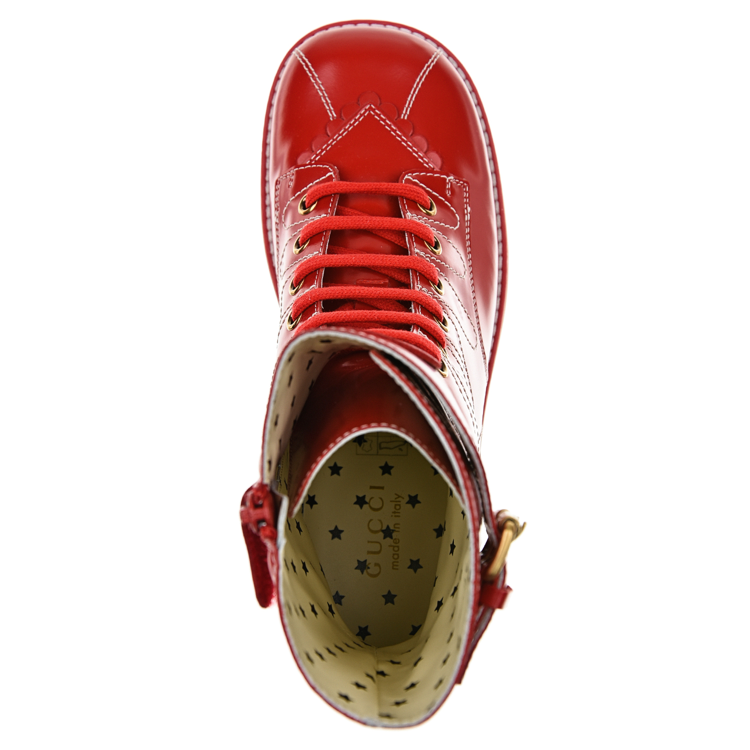 Красные ботинки из кожи GUCCI детские, размер 37, цвет красный - фото 5