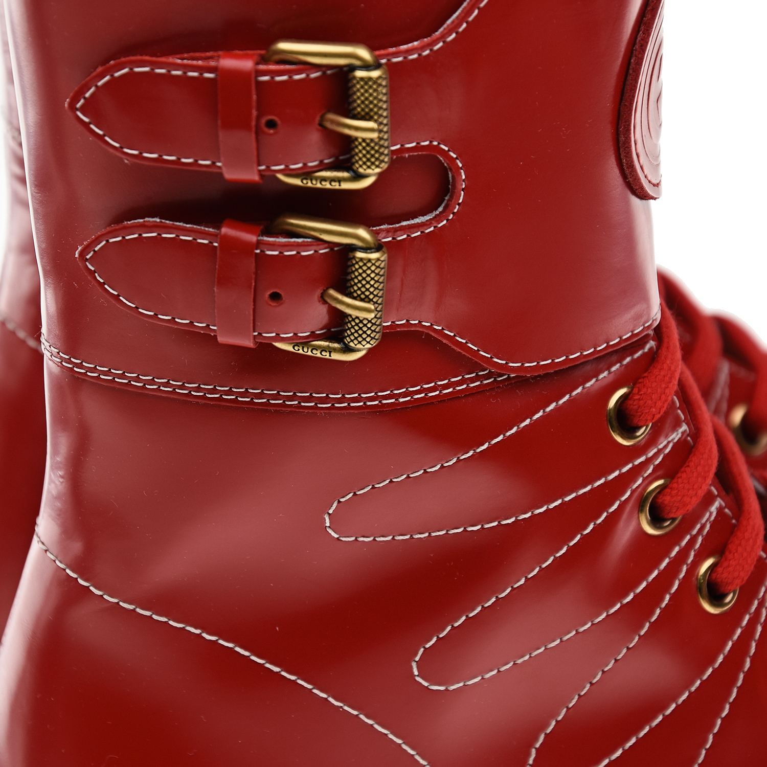Красные ботинки из кожи GUCCI детские, размер 37, цвет красный - фото 7