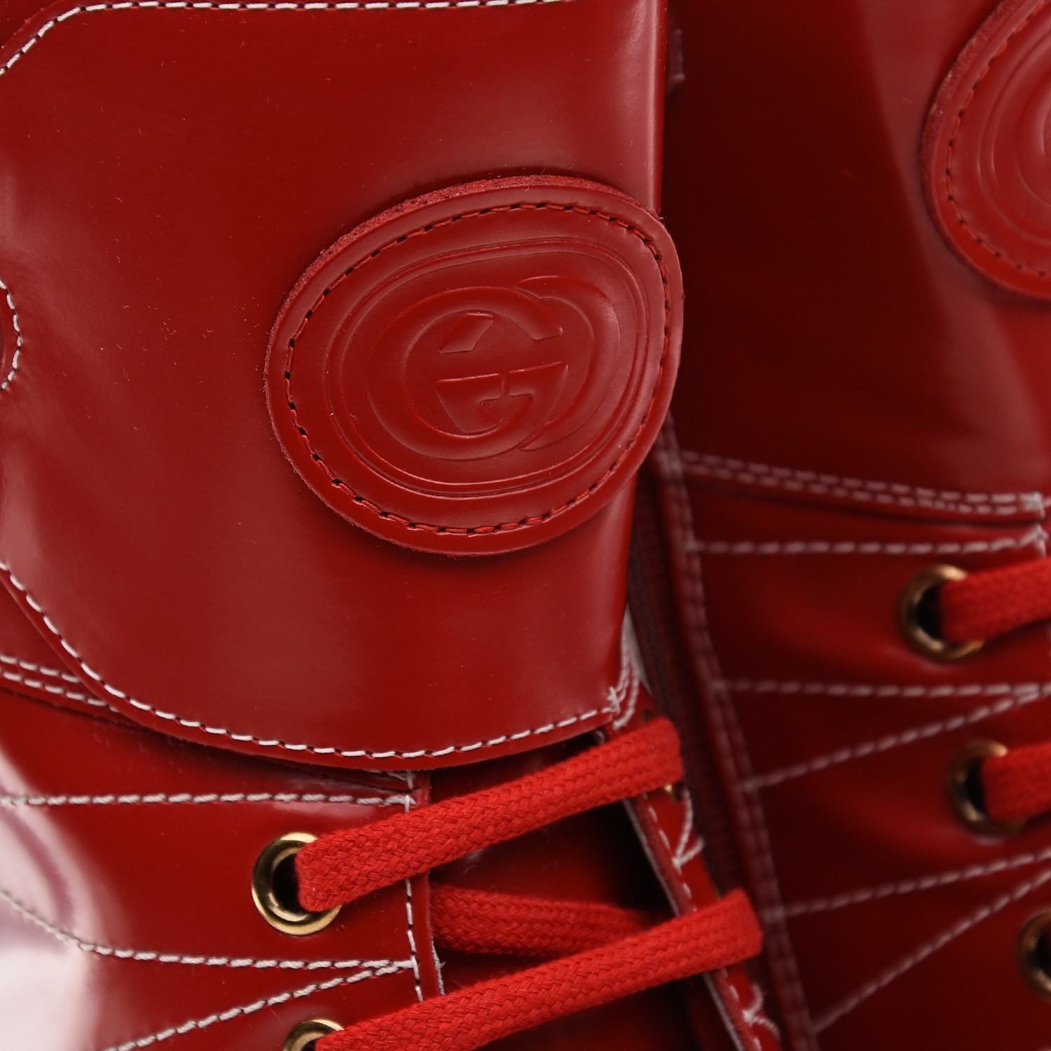 Красные ботинки из кожи GUCCI детские, размер 37, цвет красный - фото 8