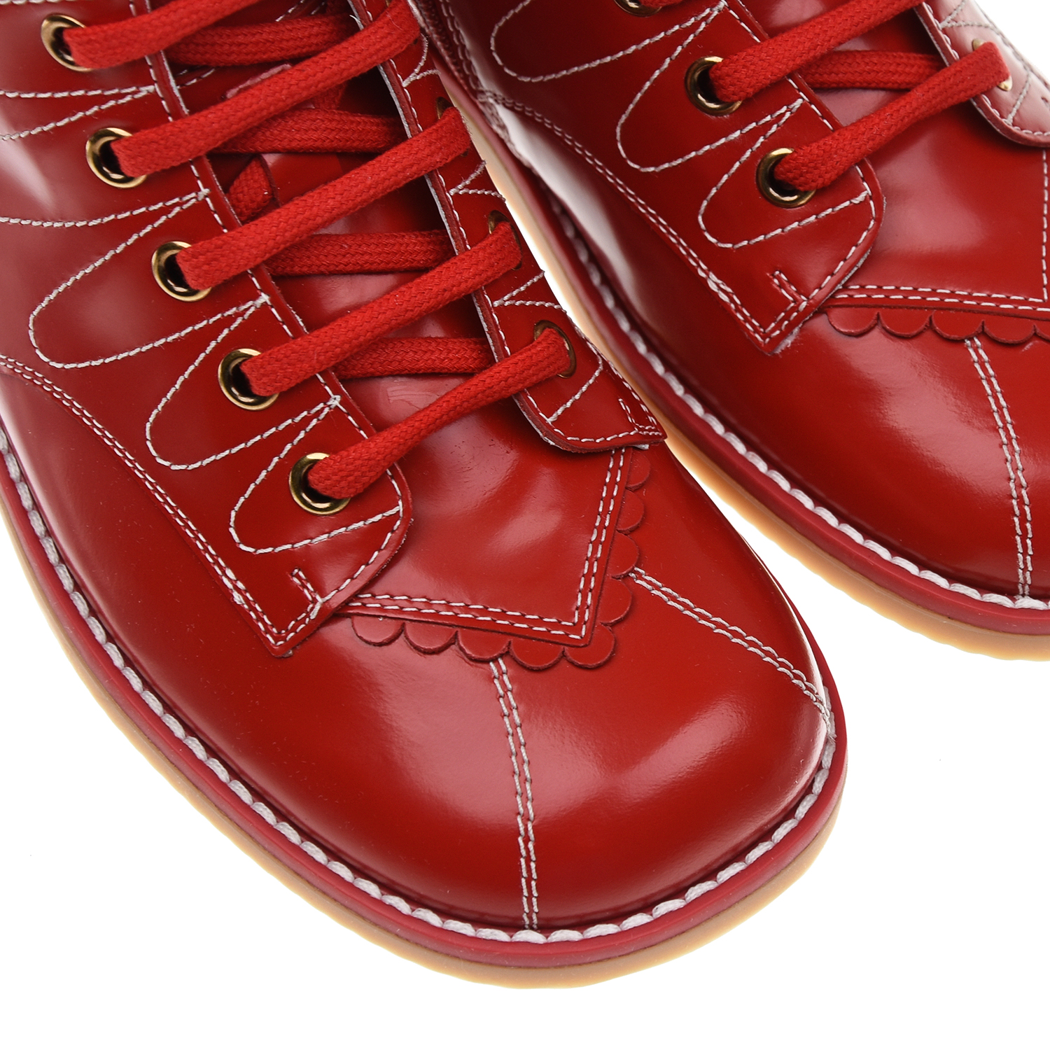 Красные ботинки из кожи GUCCI детские, размер 37, цвет красный - фото 9
