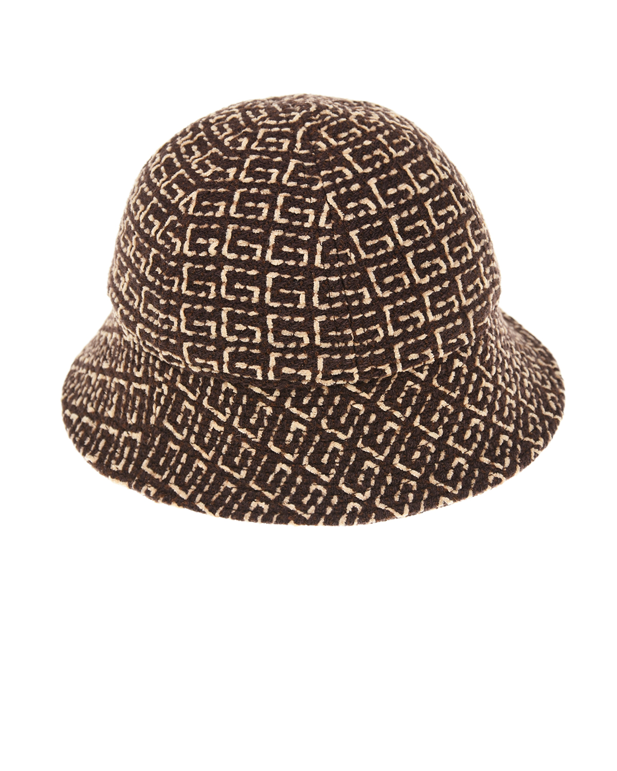 Коричневая шляпа со сплошным логотипом GUCCI детская, размер L, цвет коричневый - фото 1