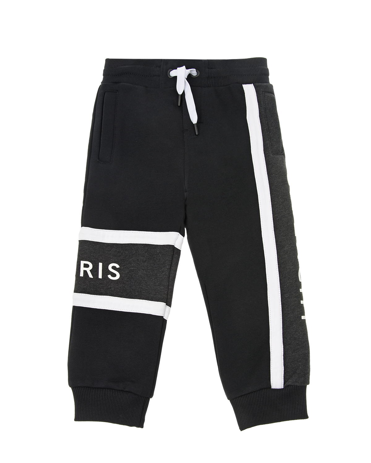 Черные спортивные брюки с белыми полосками Givenchy детские, размер 104, цвет черный - фото 1