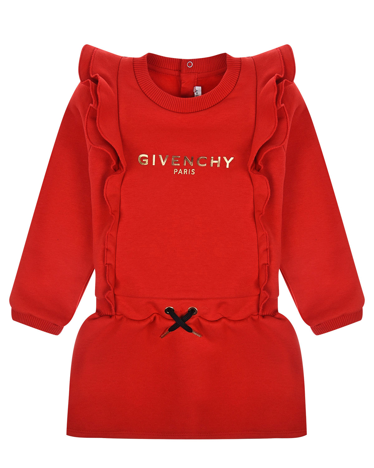 Красное платье с золотым логотипом Givenchy детское, размер 80, цвет красный - фото 1