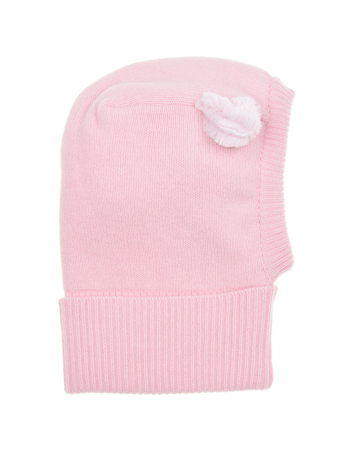 Шерстяная шапка-шлем с аппликацией "кошка" Il Trenino детская, размер 55, цвет розовый
