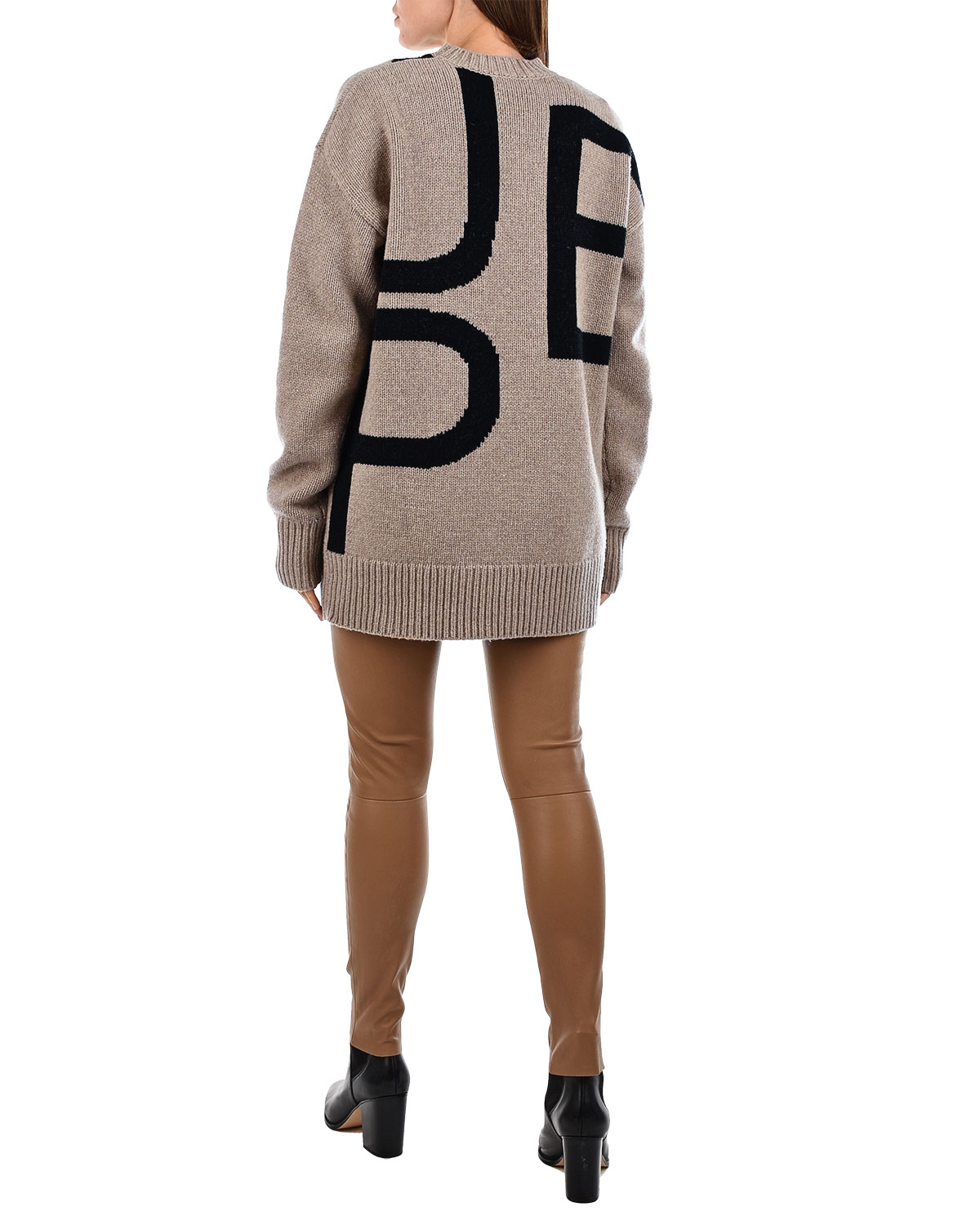 Коричневый свитер с логотипом Joseph, размер 42, цвет серый - фото 4