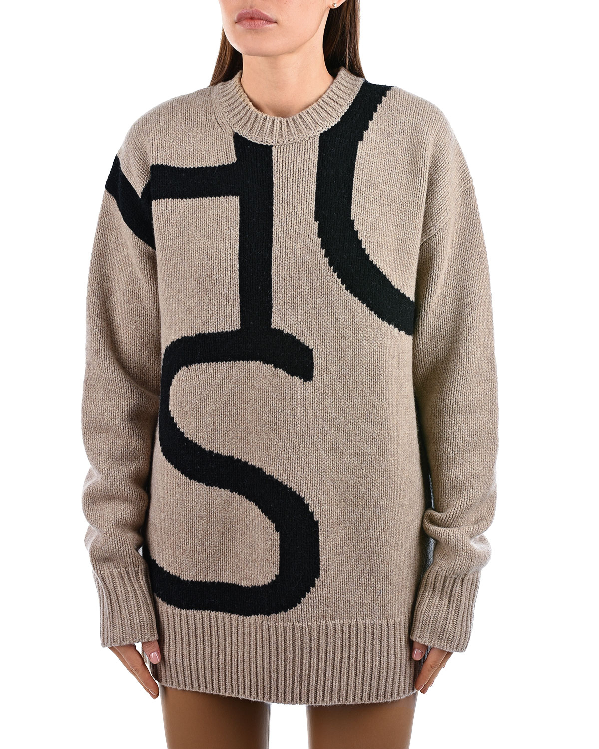 Коричневый свитер с логотипом Joseph, размер 42, цвет серый - фото 7