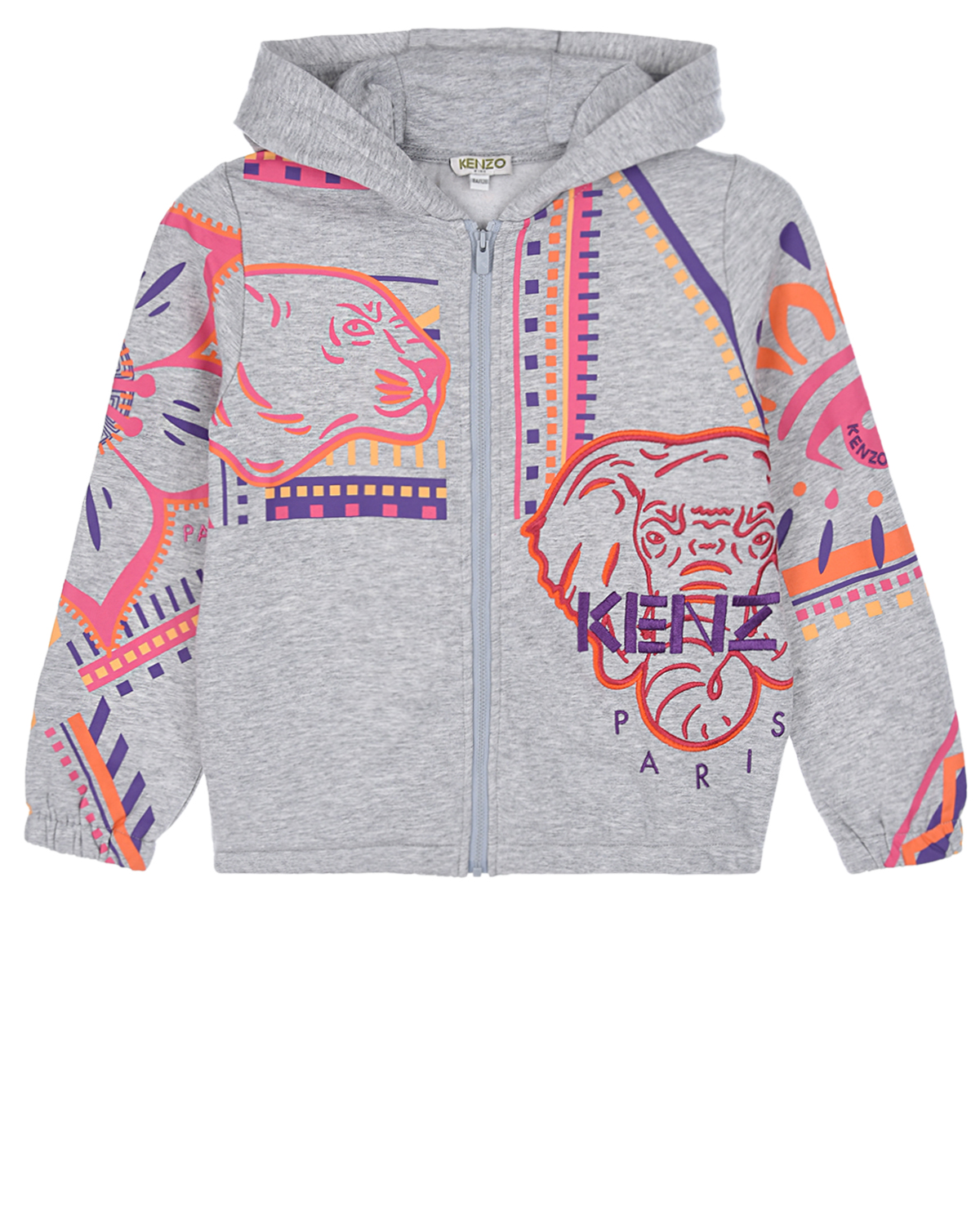 Спортивная куртка с разноцветным принтом "животные" KENZO детская, размер 140