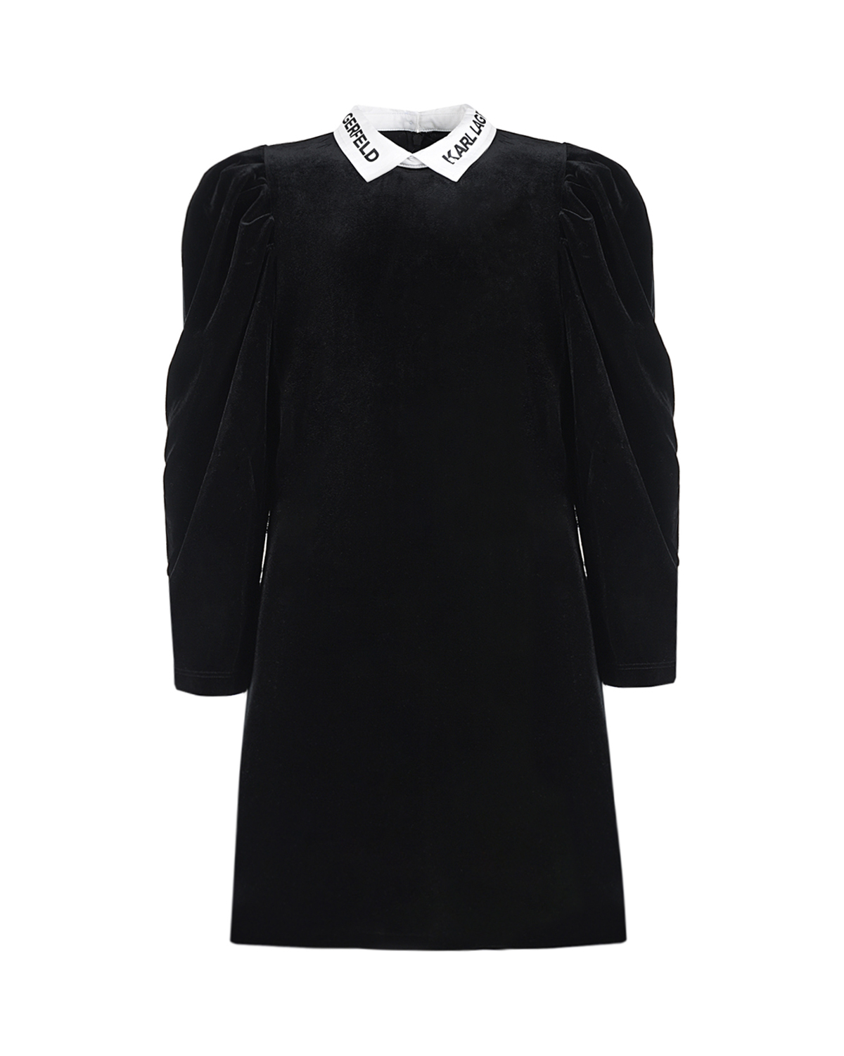 Черное платье с белым воротником Karl Lagerfeld kids детское, размер 176, цвет черный - фото 1