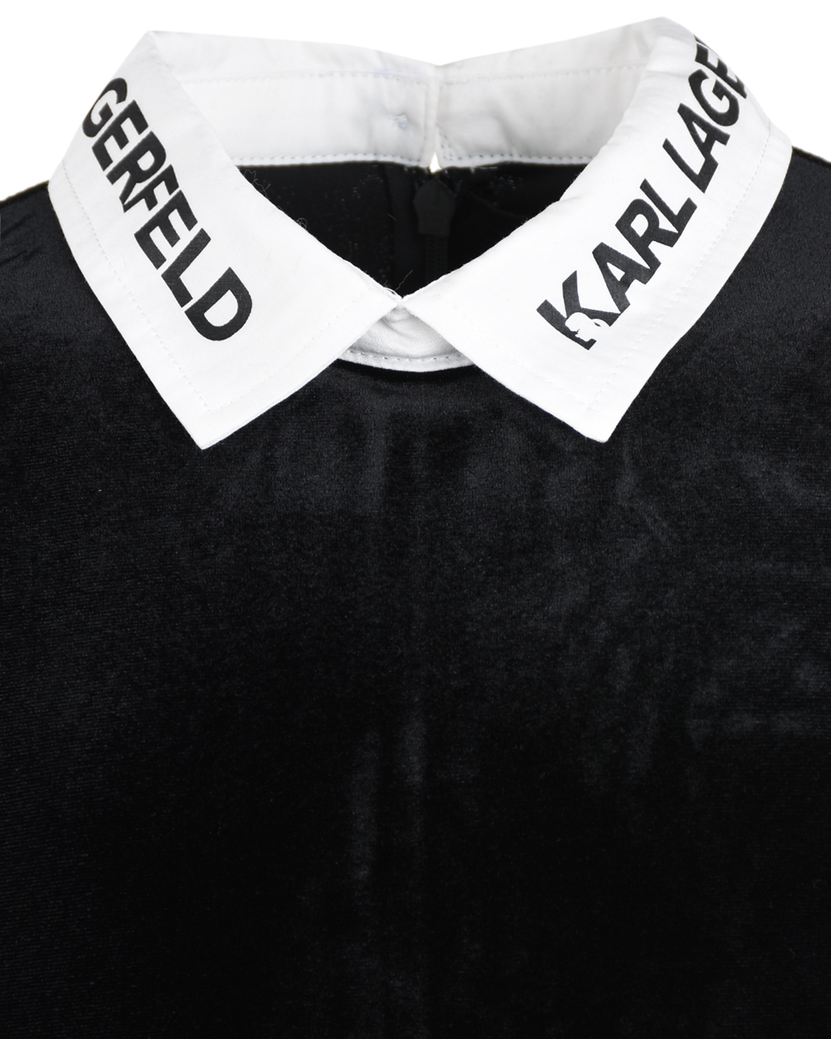 Черное платье с белым воротником Karl Lagerfeld kids детское, размер 176, цвет черный - фото 3