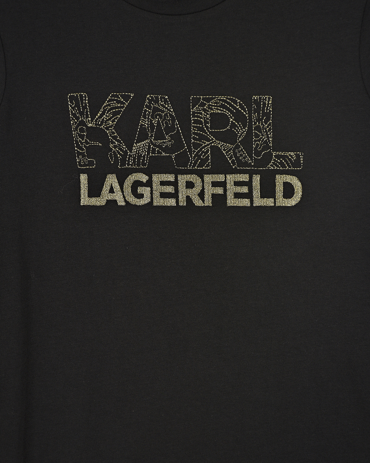 Толстовка с золотистым логотипом Karl Lagerfeld kids детская, размер 140, цвет черный - фото 3