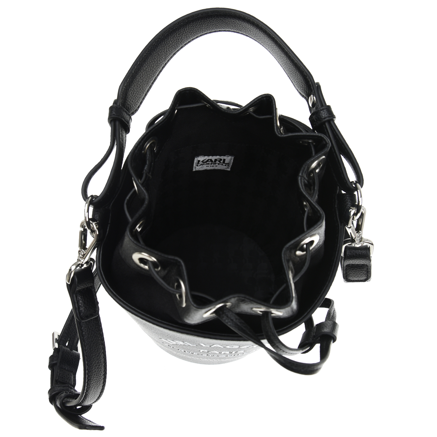 Черная сумка-торба, 18x13x16 см Karl Lagerfeld kids детская, размер unica, цвет черный - фото 4