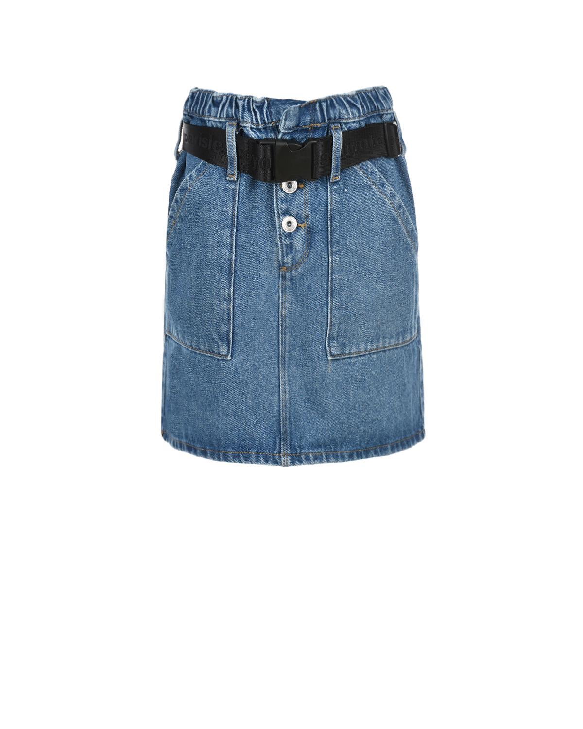 Голубая джинсовая юбка с поясом Les Coyotes de Paris детская, размер 152, цвет синий - фото 1