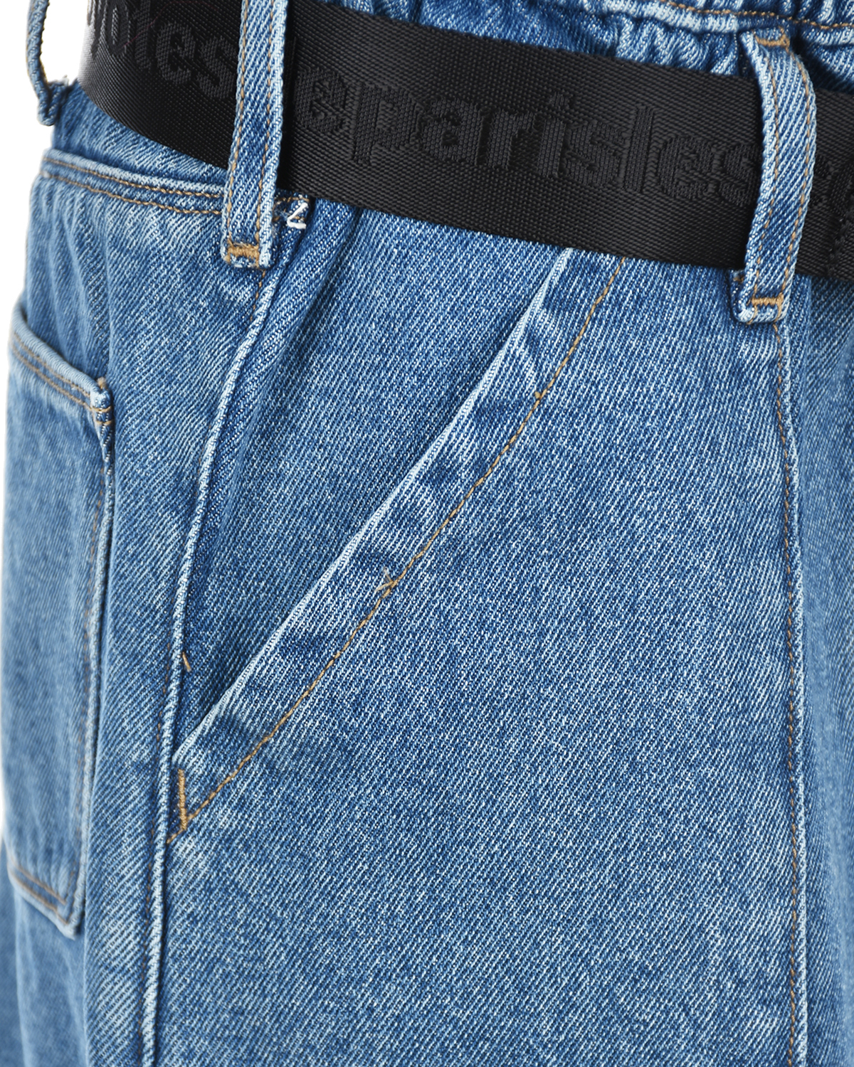 Голубая джинсовая юбка с поясом Les Coyotes de Paris детская, размер 152, цвет синий - фото 4