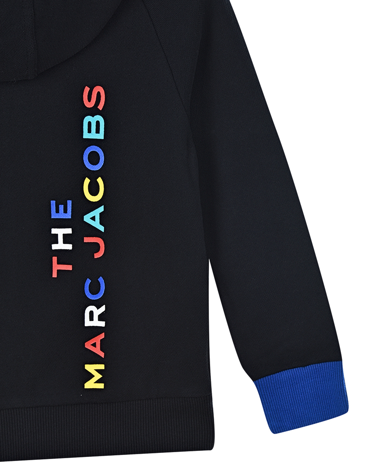 Черная спортивная куртка с разноцветными манжетами Little Marc Jacobs детская, размер 110 - фото 4