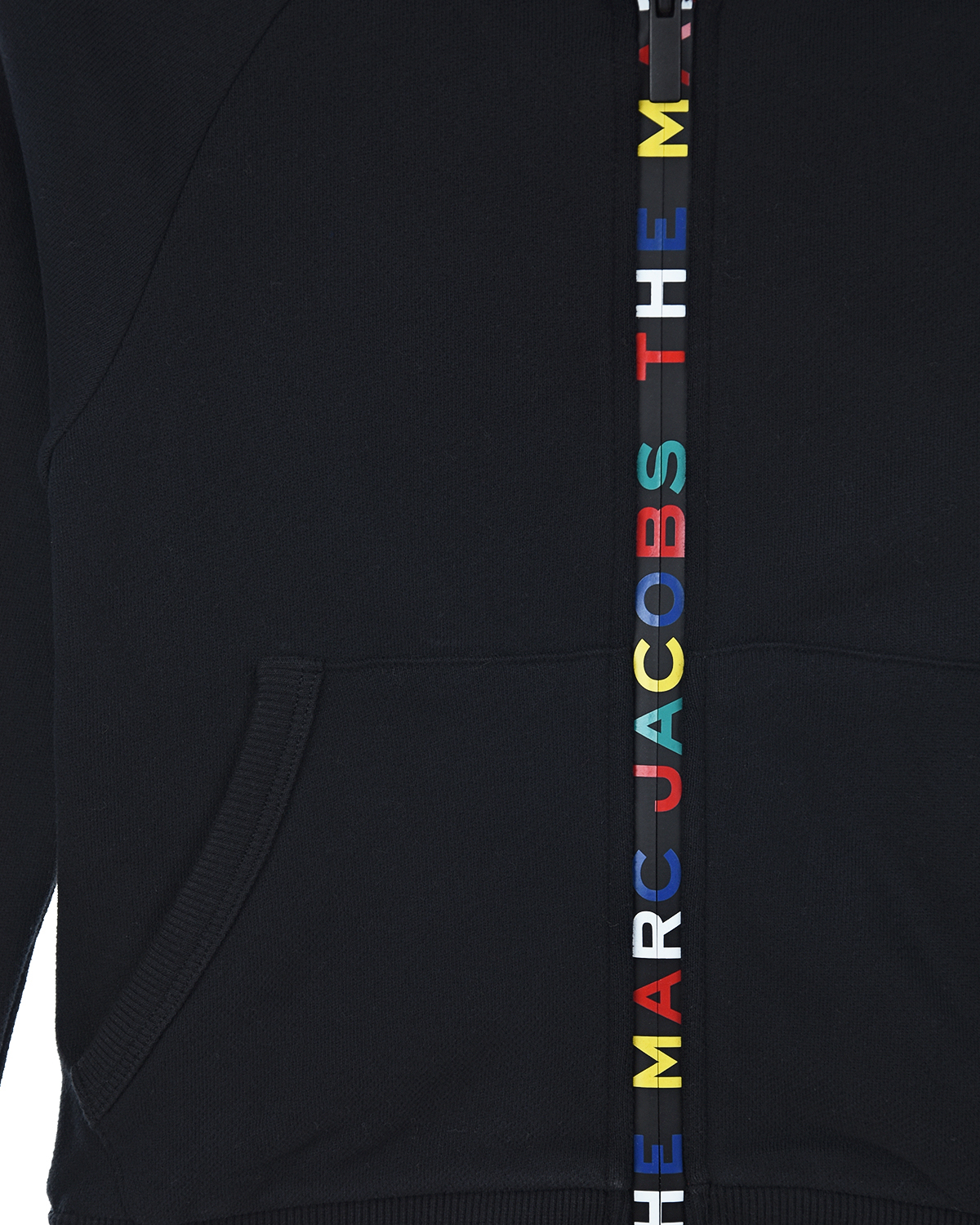 Черная спортивная куртка с разноцветными манжетами Little Marc Jacobs детская, размер 110 - фото 5