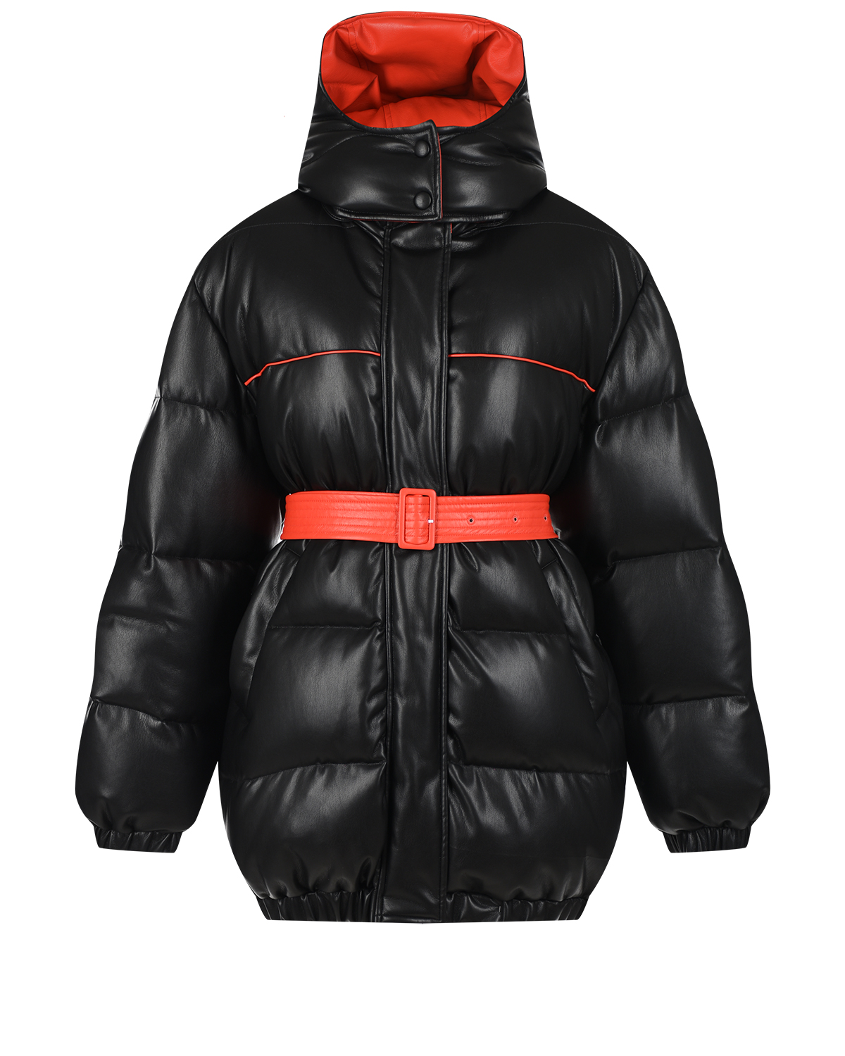 Черная куртка из эко-кожи MSGM, размер 40, цвет черный