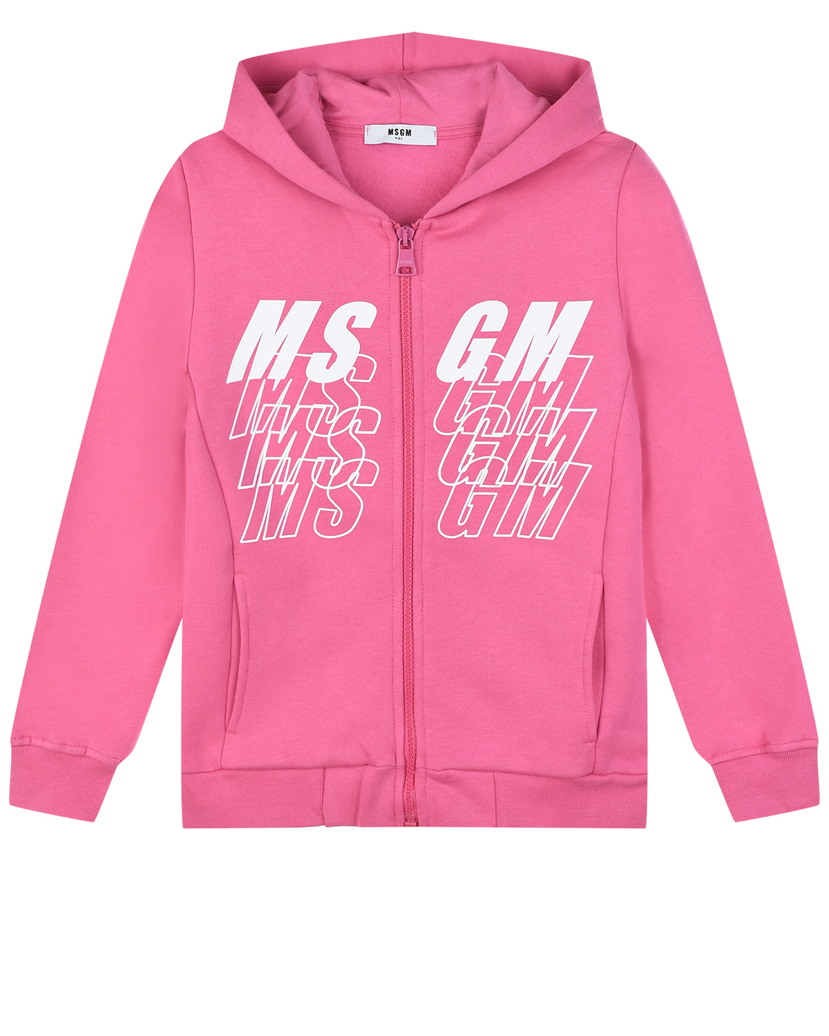 Розовая спортивная куртка с логотипом MSGM детская, размер 128, цвет розовый