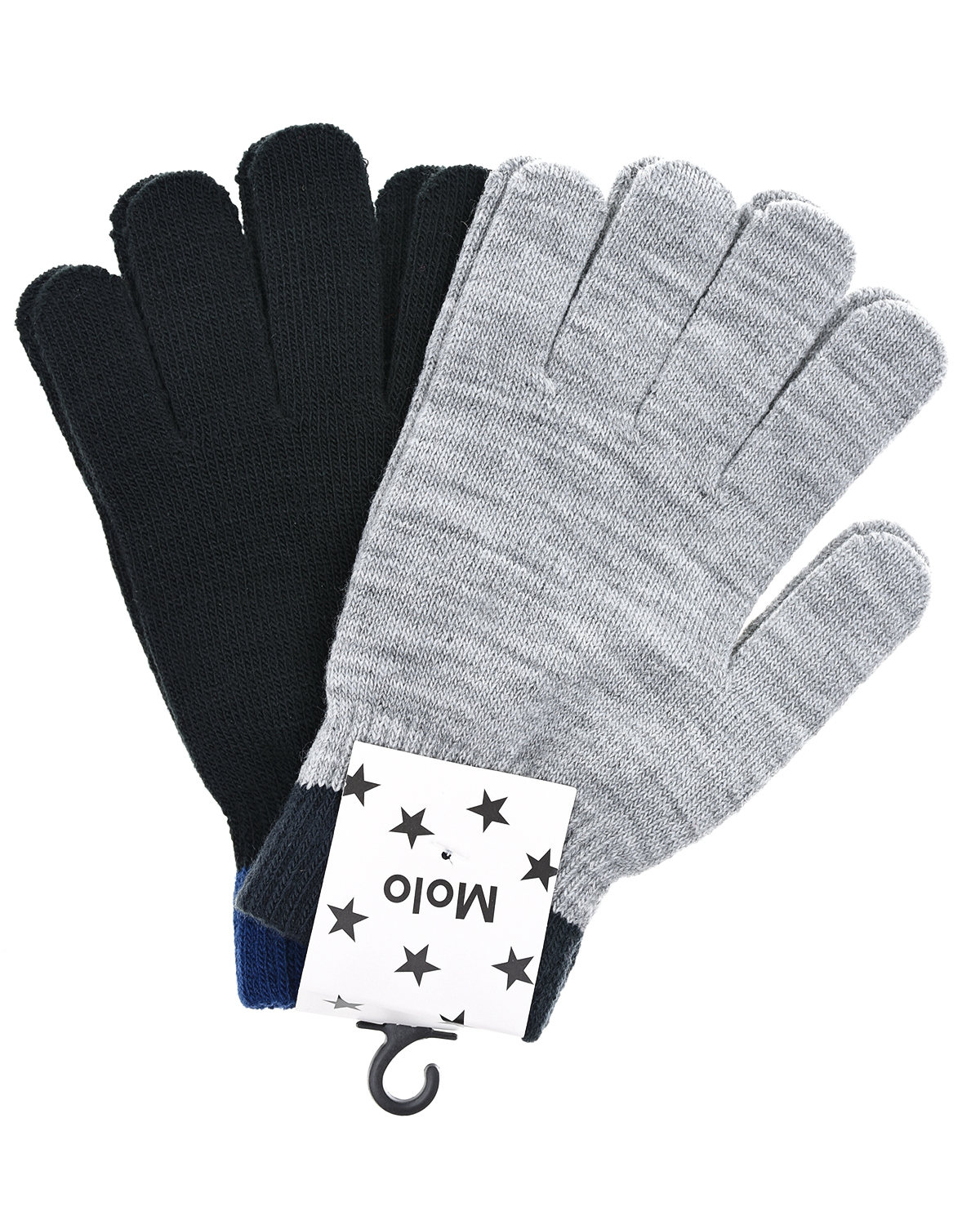 Комплект из двух пар перчаток Kello Grey Melange Molo детский, размер 176, цвет серый - фото 1