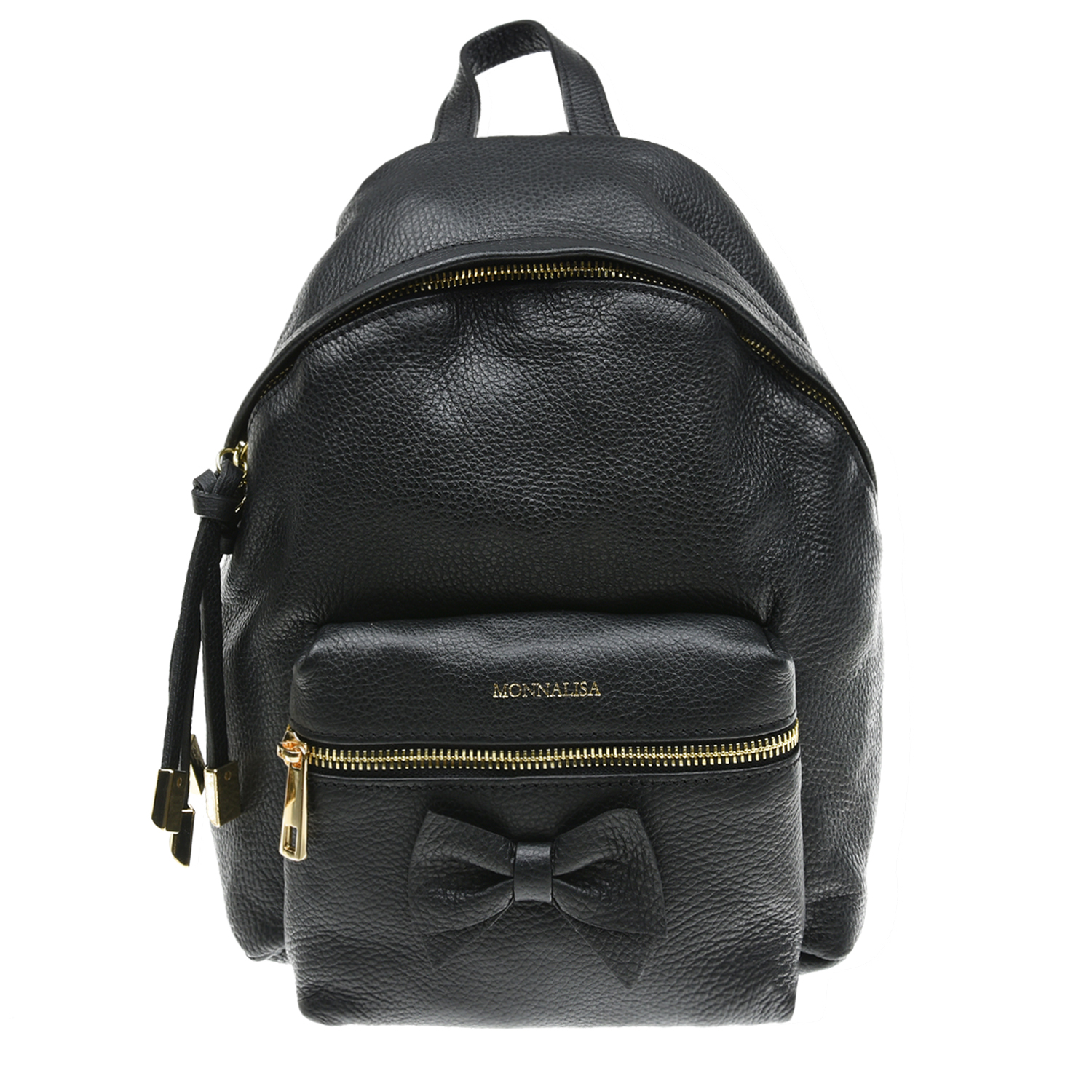 Черный рюкзак с бантом, 21х8х27 см Monnalisa детский, размер unica - фото 1