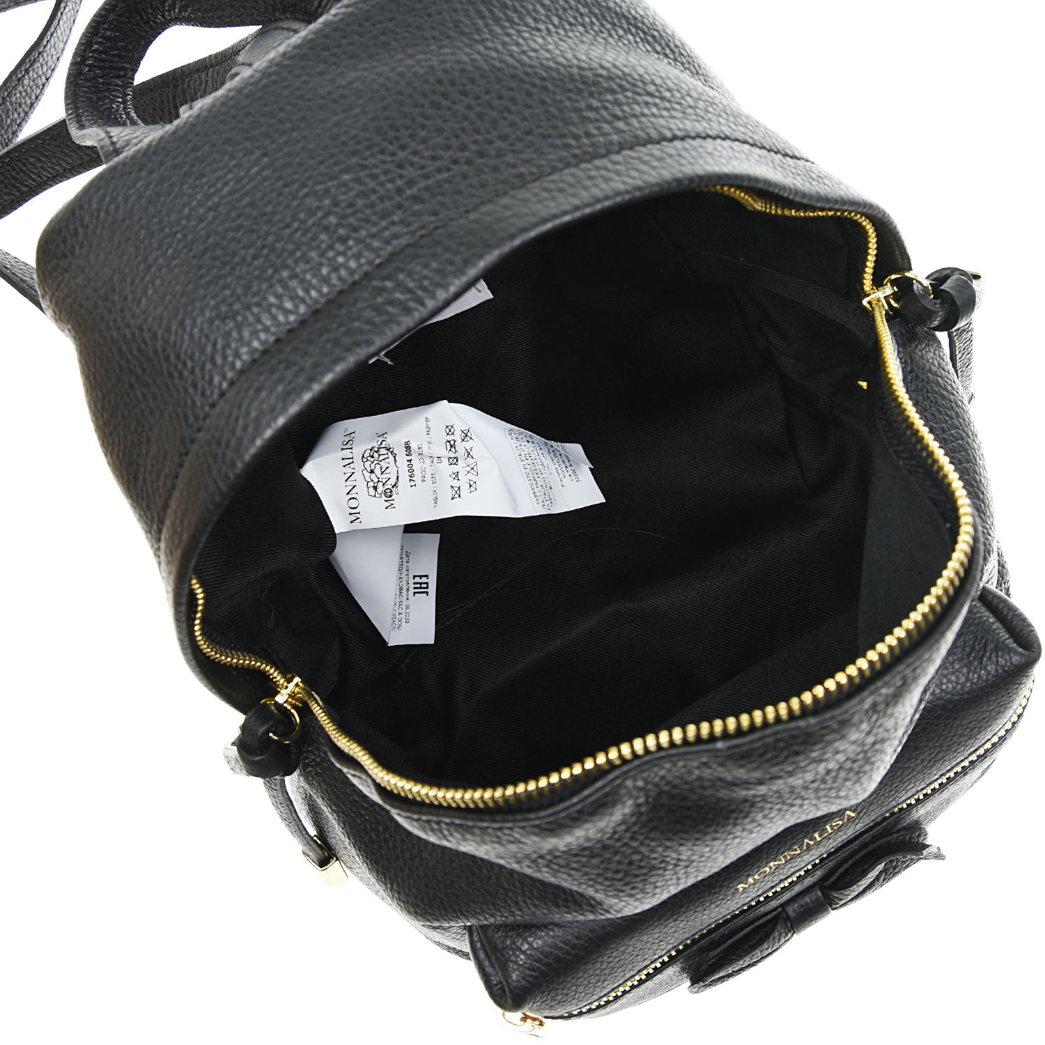 Черный рюкзак с бантом, 21х8х27 см Monnalisa детский, размер unica - фото 4