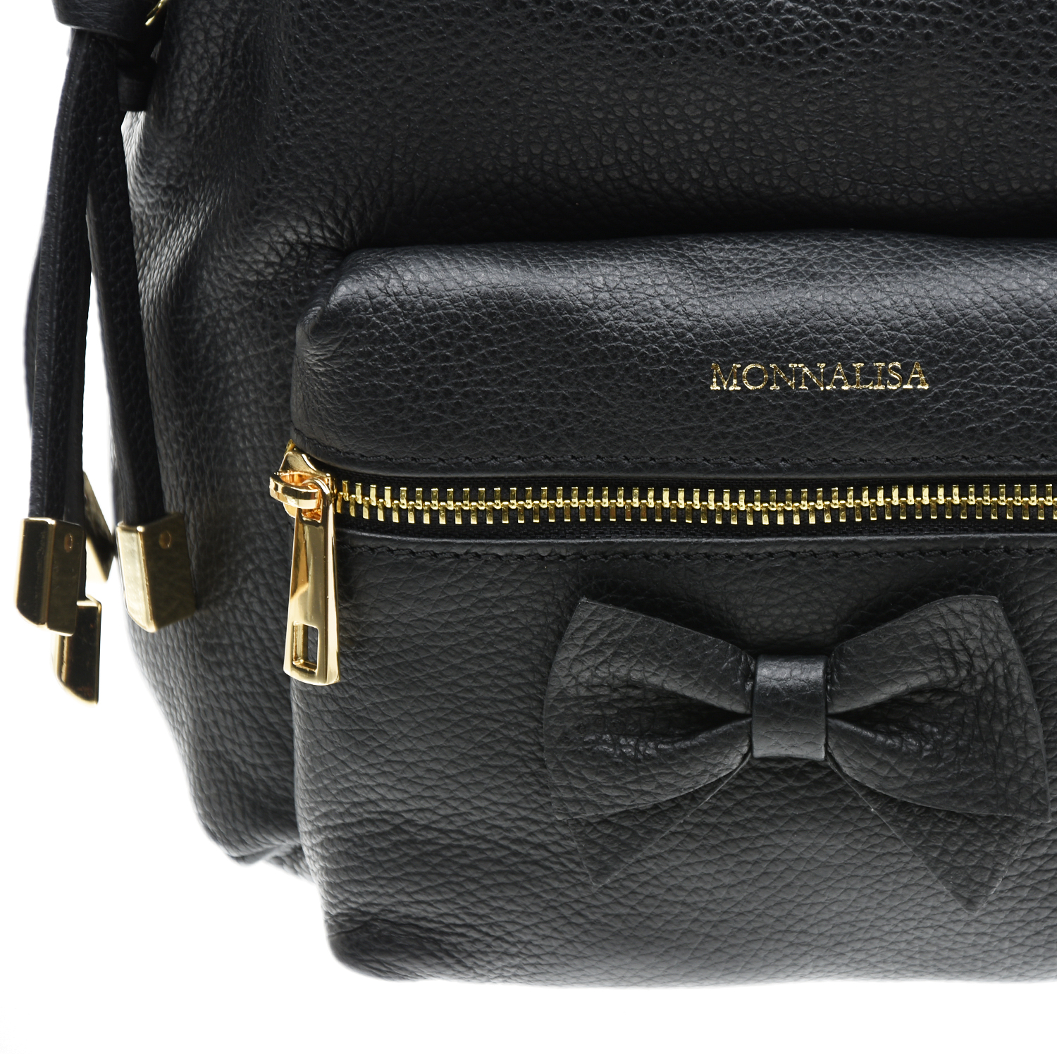 Черный рюкзак с бантом, 21х8х27 см Monnalisa детский, размер unica - фото 5