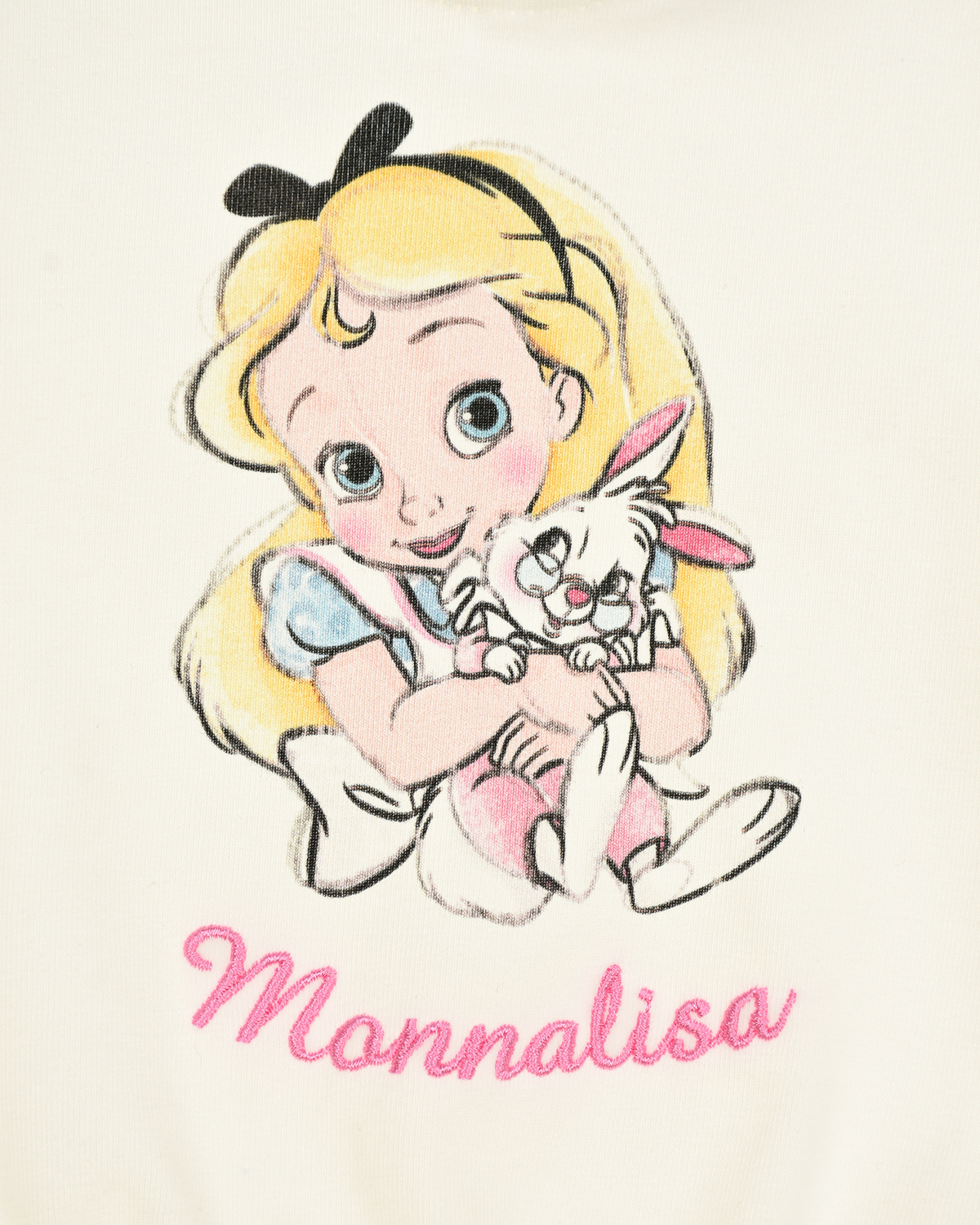 Туника с принтом "Алиса" Monnalisa детская, размер 80, цвет белый - фото 3
