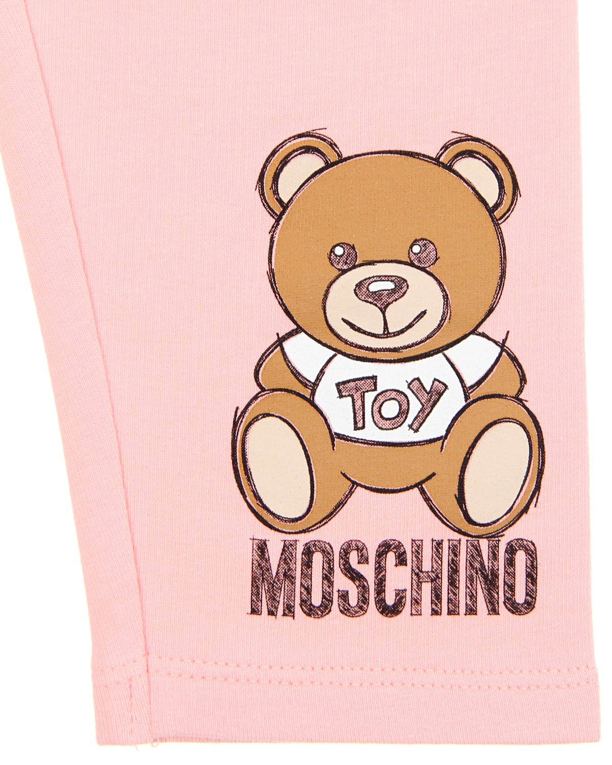 Розовые спортивные брюки с принтом "медвежонок" Moschino детские, размер 74, цвет розовый - фото 3