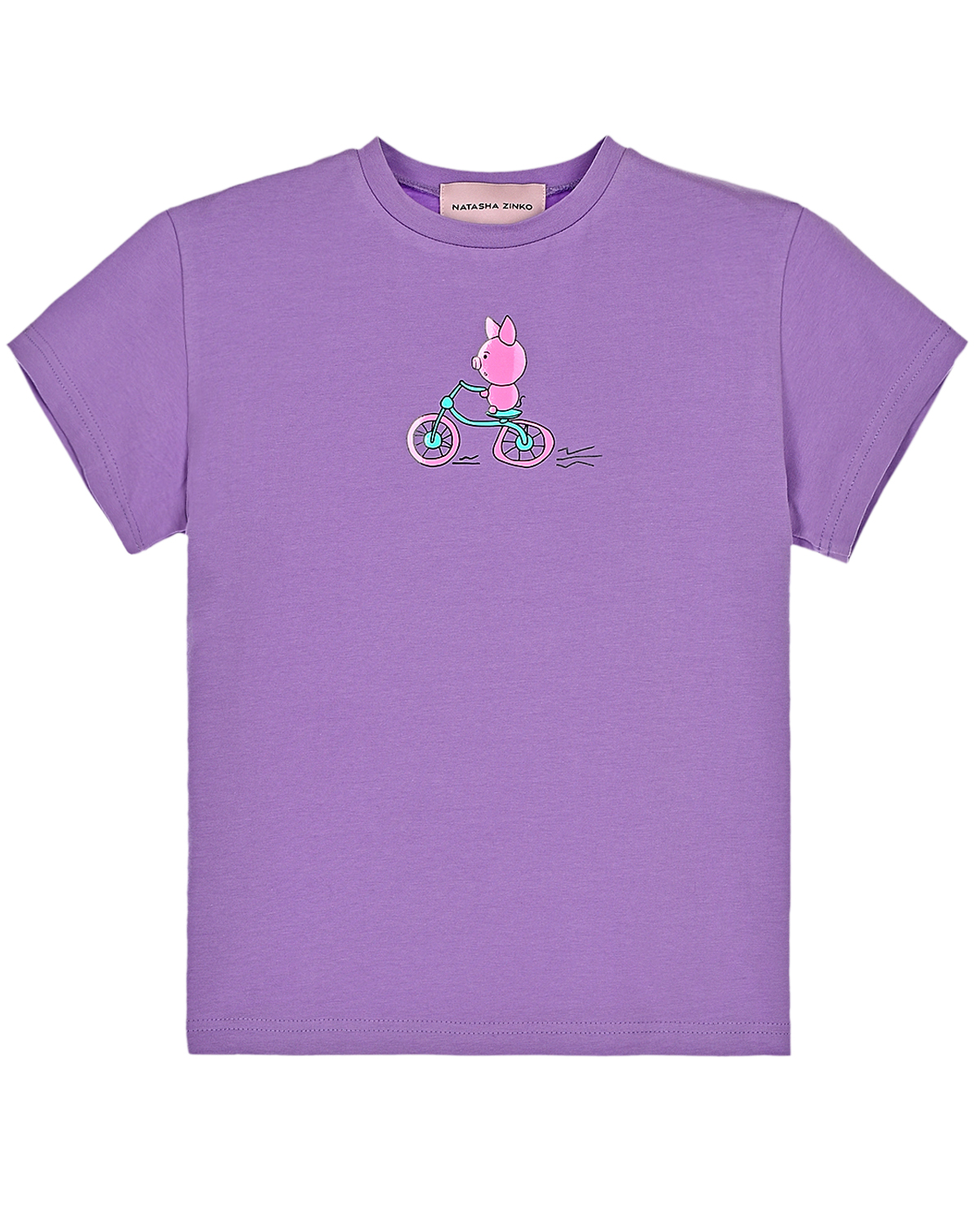 Фиолетовая футболка с принтом Natasha Zinko детская, размер 140, цвет фиолетовый - фото 1