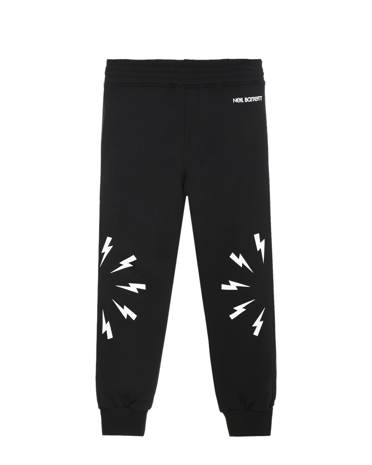 Черные спортивные брюки с принтом "молнии" Neil Barrett детские, размер 140, цвет черный - фото 2