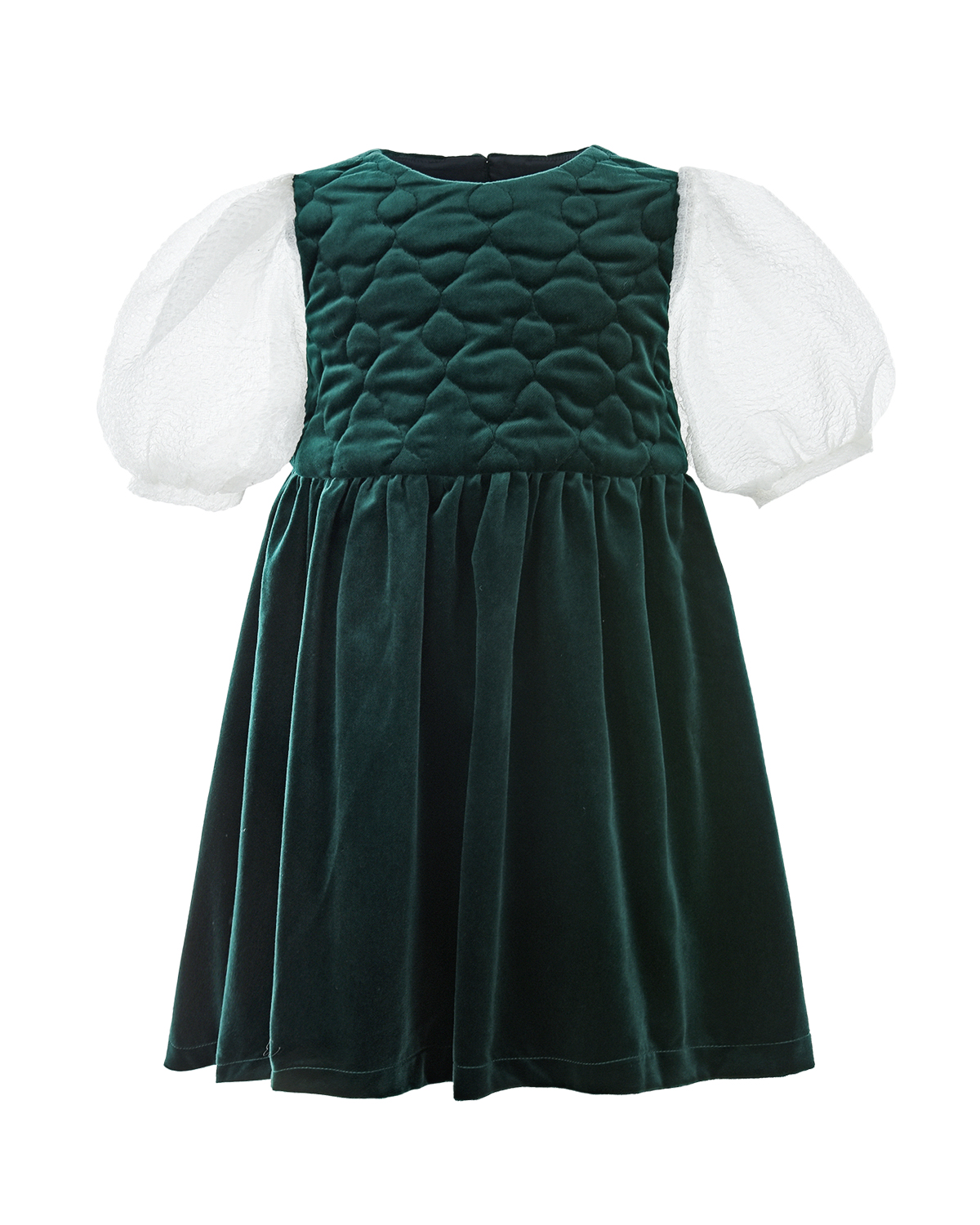 Зеленое бархатное платье Paade Mode детское, размер 104, цвет зеленый - фото 1