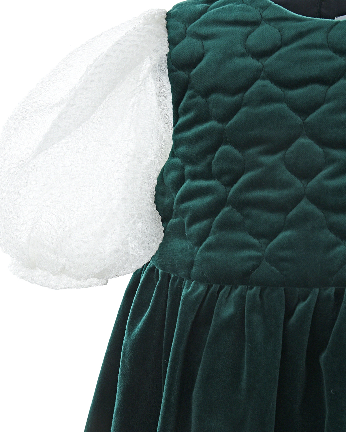 Зеленое бархатное платье Paade Mode детское, размер 104, цвет зеленый - фото 3