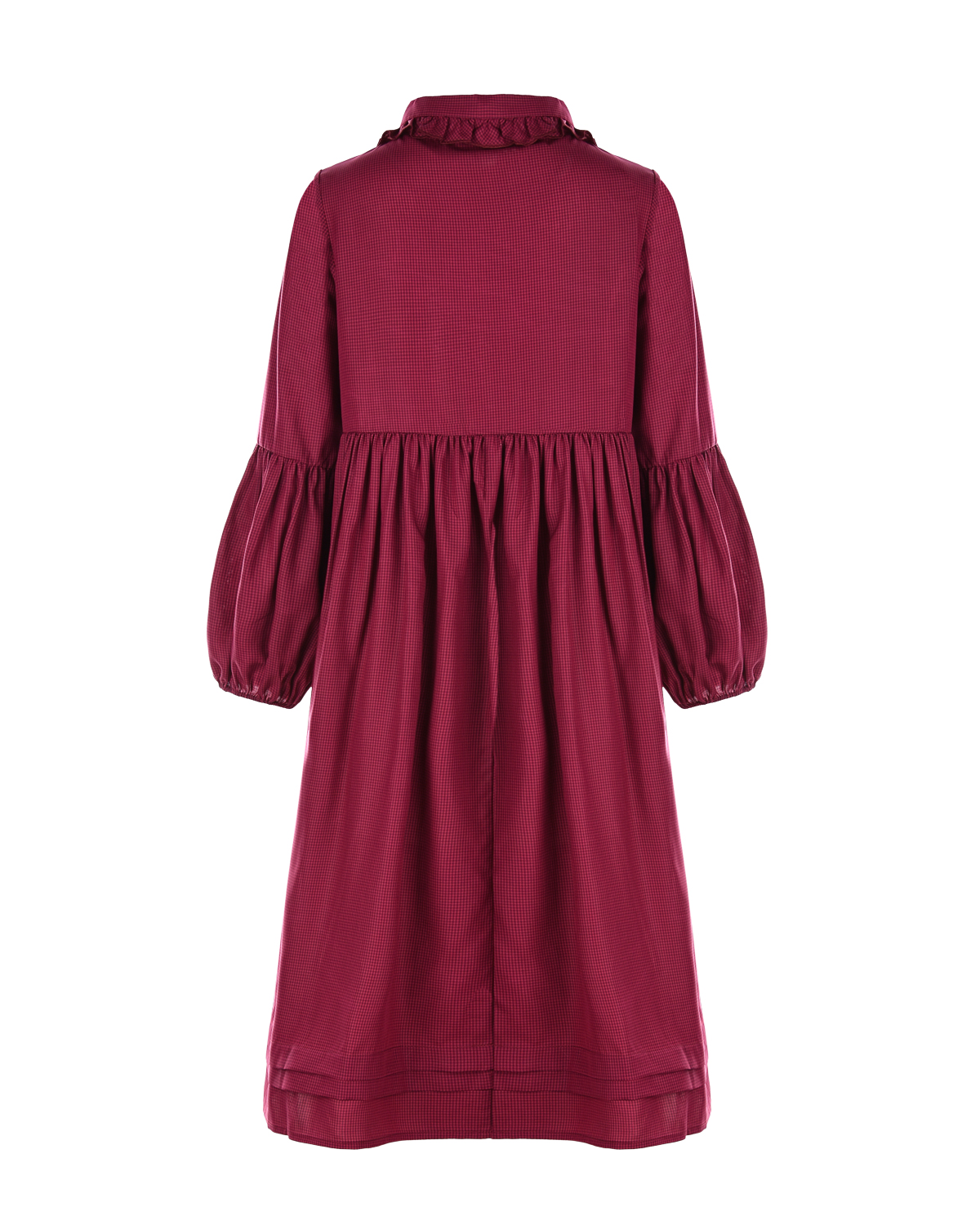 Бордовое платье в мелкую клетку Paade Mode детское, размер 128, цвет розовый - фото 2