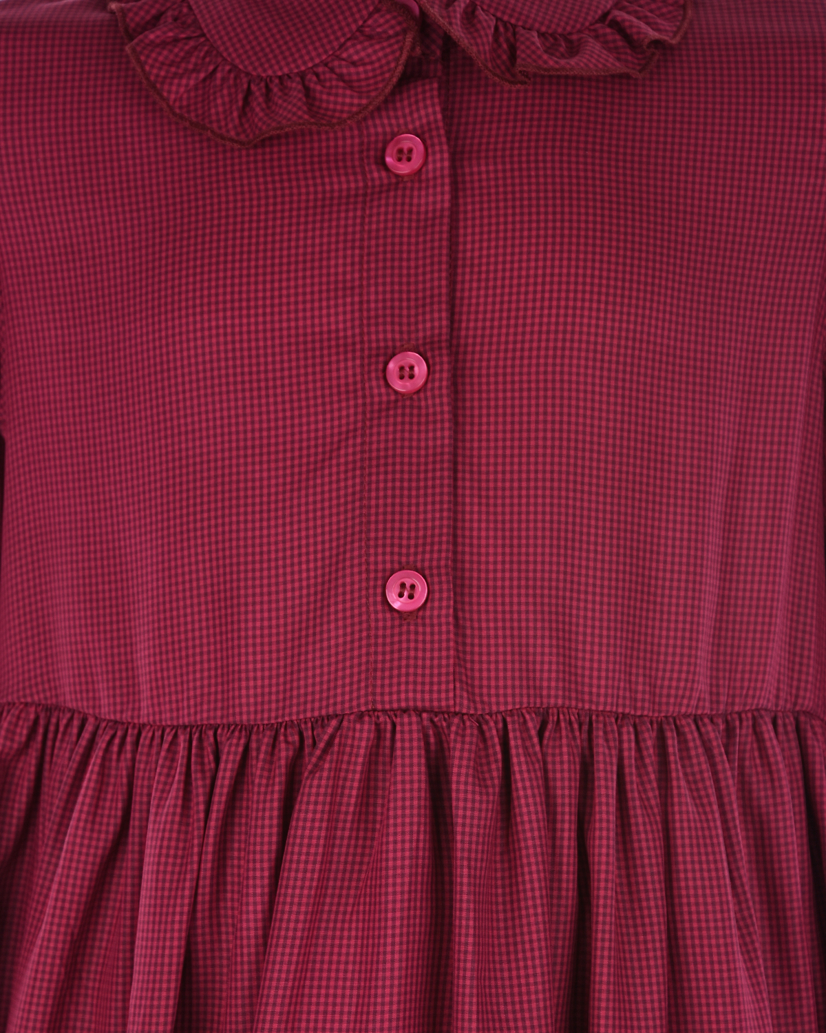 Бордовое платье в мелкую клетку Paade Mode детское, размер 128, цвет розовый - фото 3