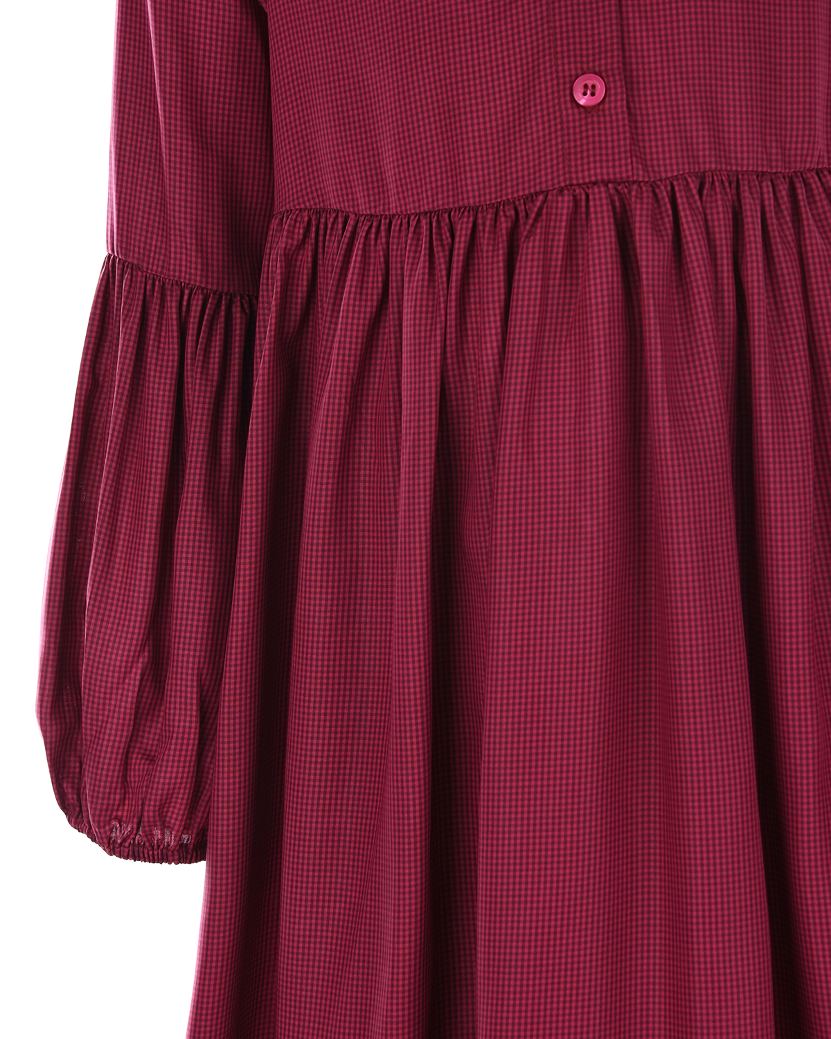 Бордовое платье в мелкую клетку Paade Mode детское, размер 128, цвет розовый - фото 4