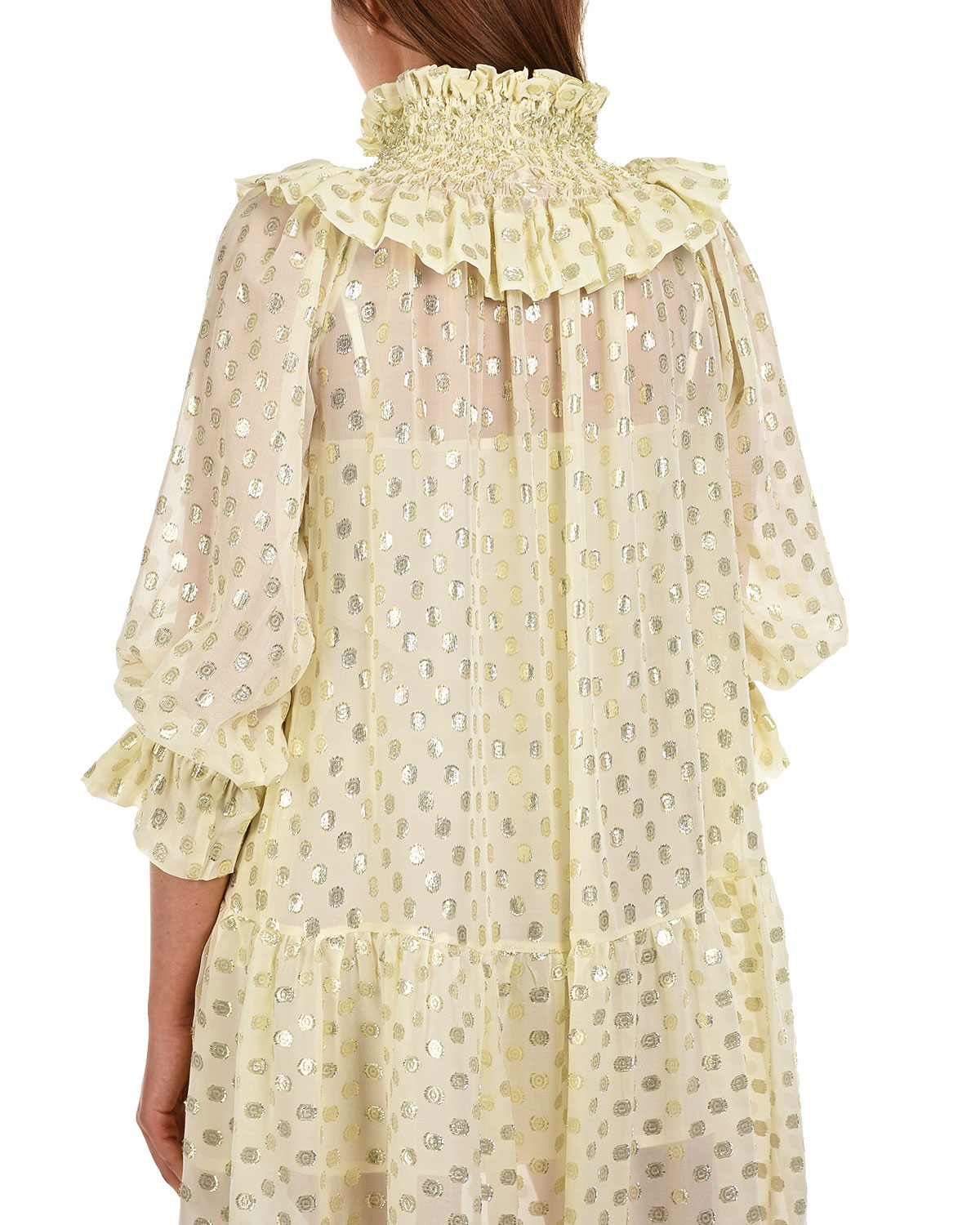 Шелковое платье в горошек Parosh, размер 40, цвет нет цвета - фото 9
